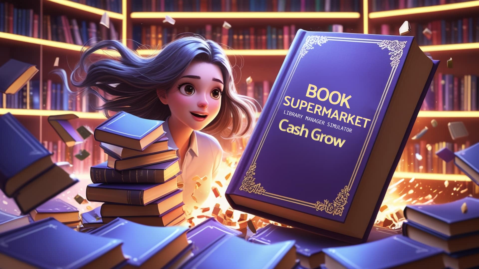 Copertina di Book Supermarket: Library Manager Simulator Cash Grow