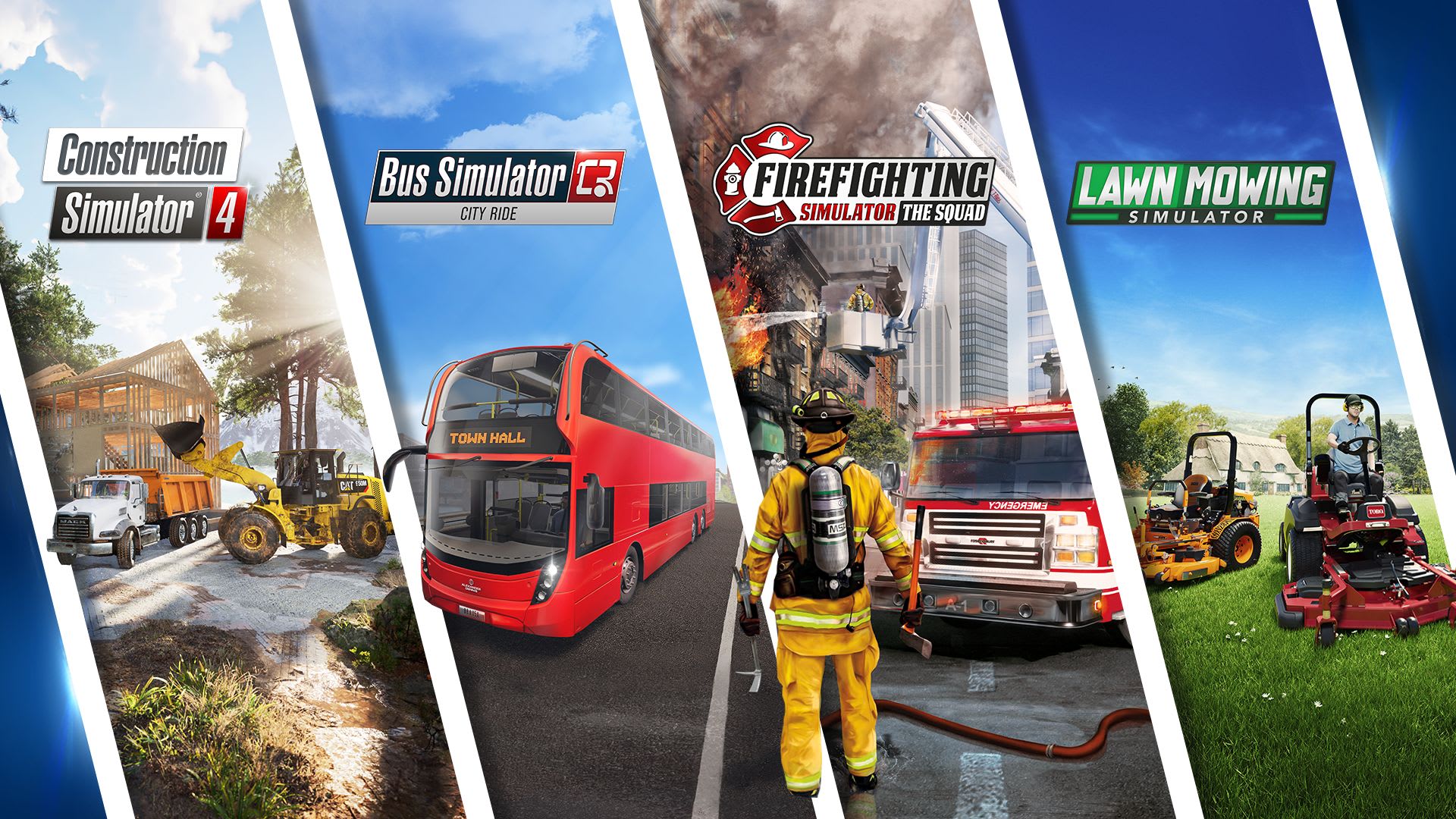 Copertina di Simulation Platinum Bundle: Bus Construction Firefighting Lawn Mowing
