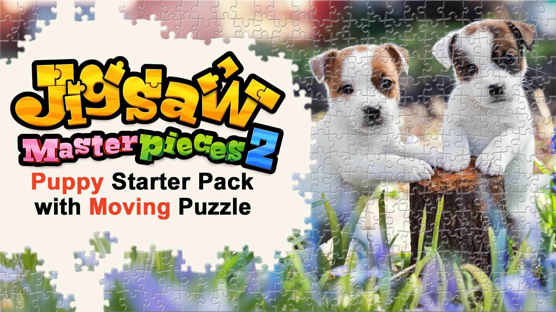 Copertina di Jigsaw Masterpieces 2 Puppy Starter Pack with Moving Puzzle