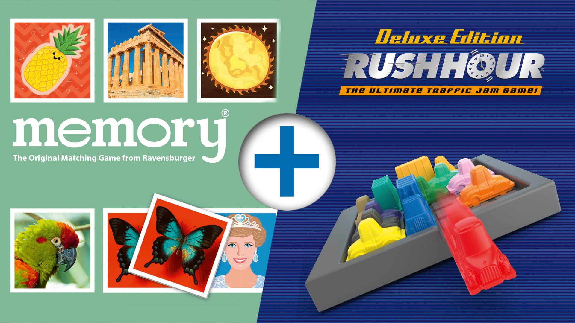 Copertina di Bundle: memory – The Original Matching Game from Ravensburger + Rush Hour Deluxe – The ultimate traffic jam game!