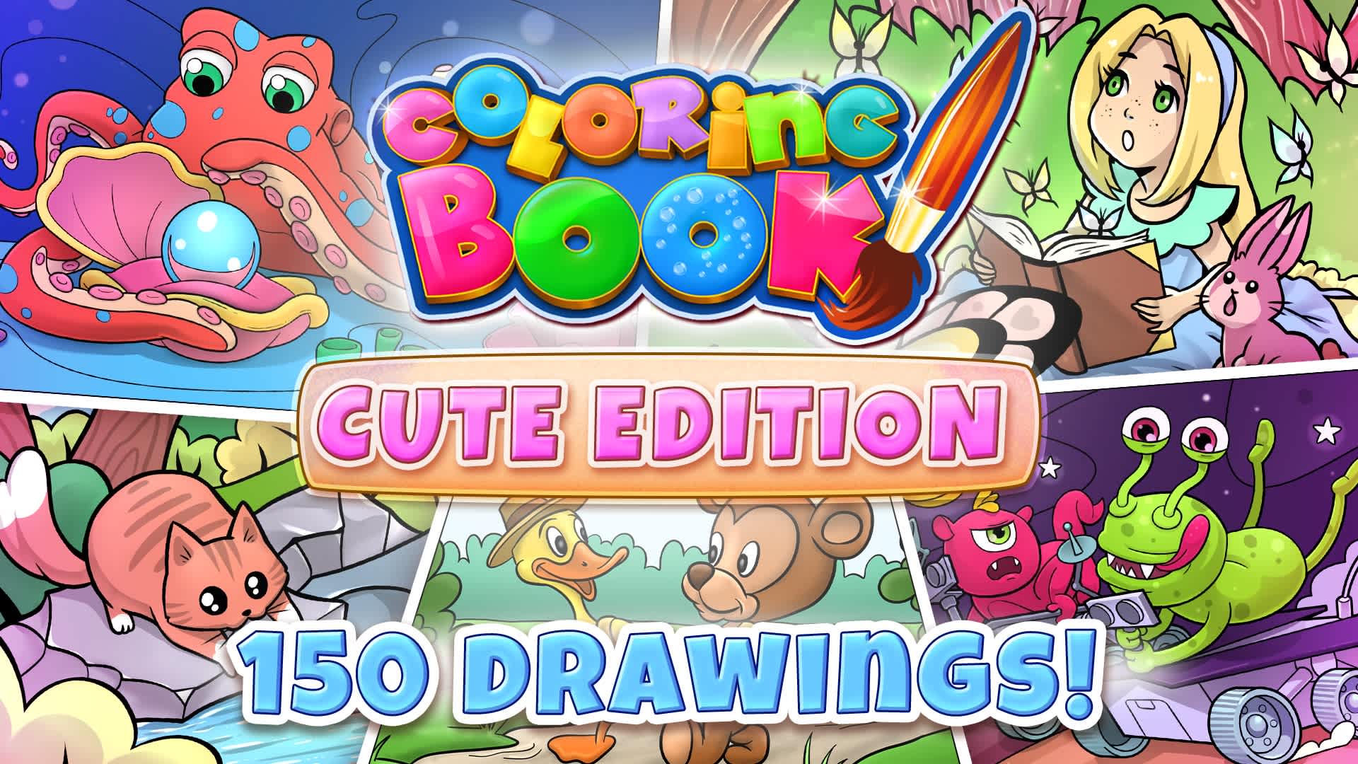 Copertina di Coloring Book: Cute Edition - 150 drawings