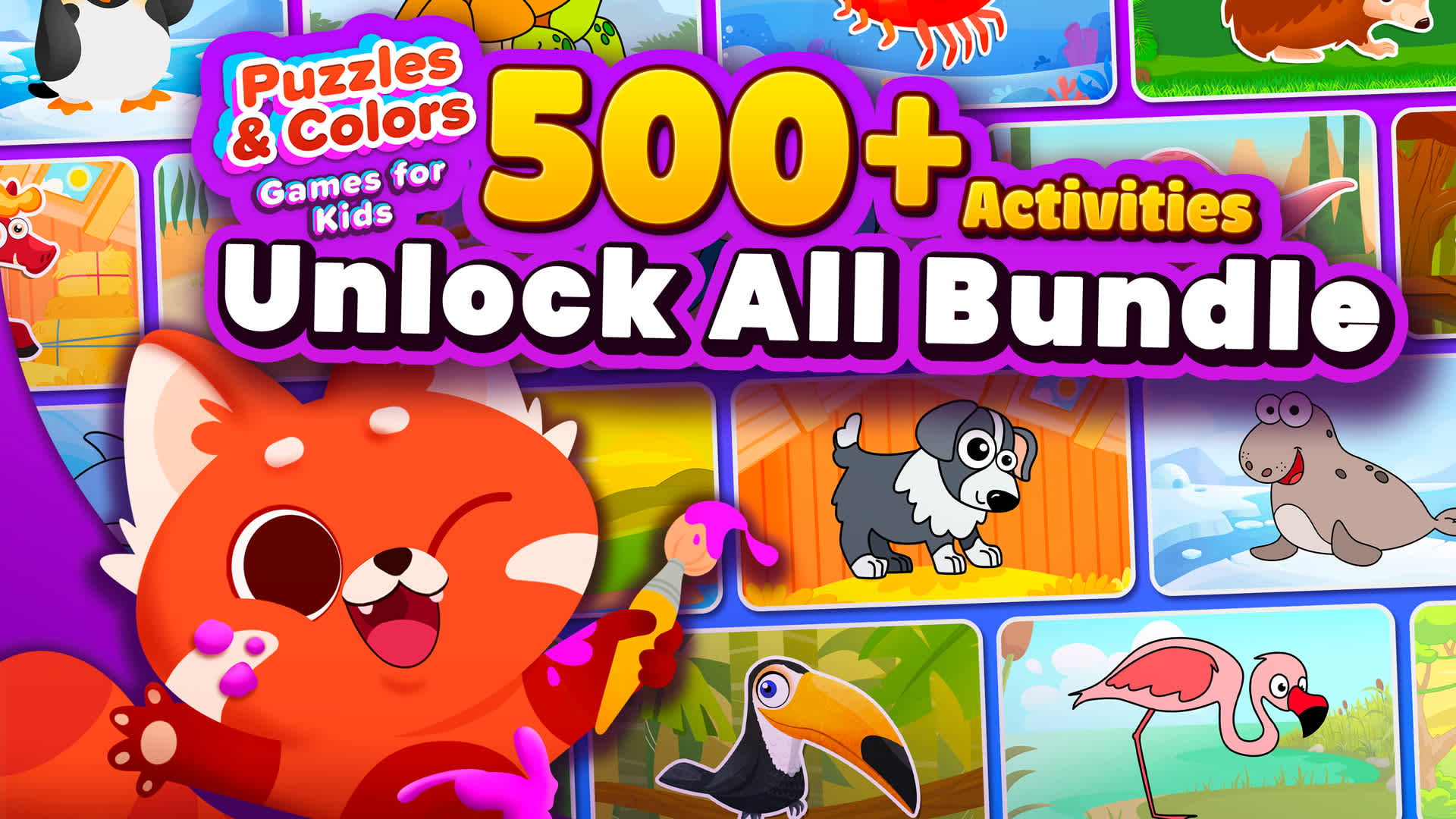Copertina di Puzzles & Colors Game for Kids 500+ Activities Unlock All Bundle