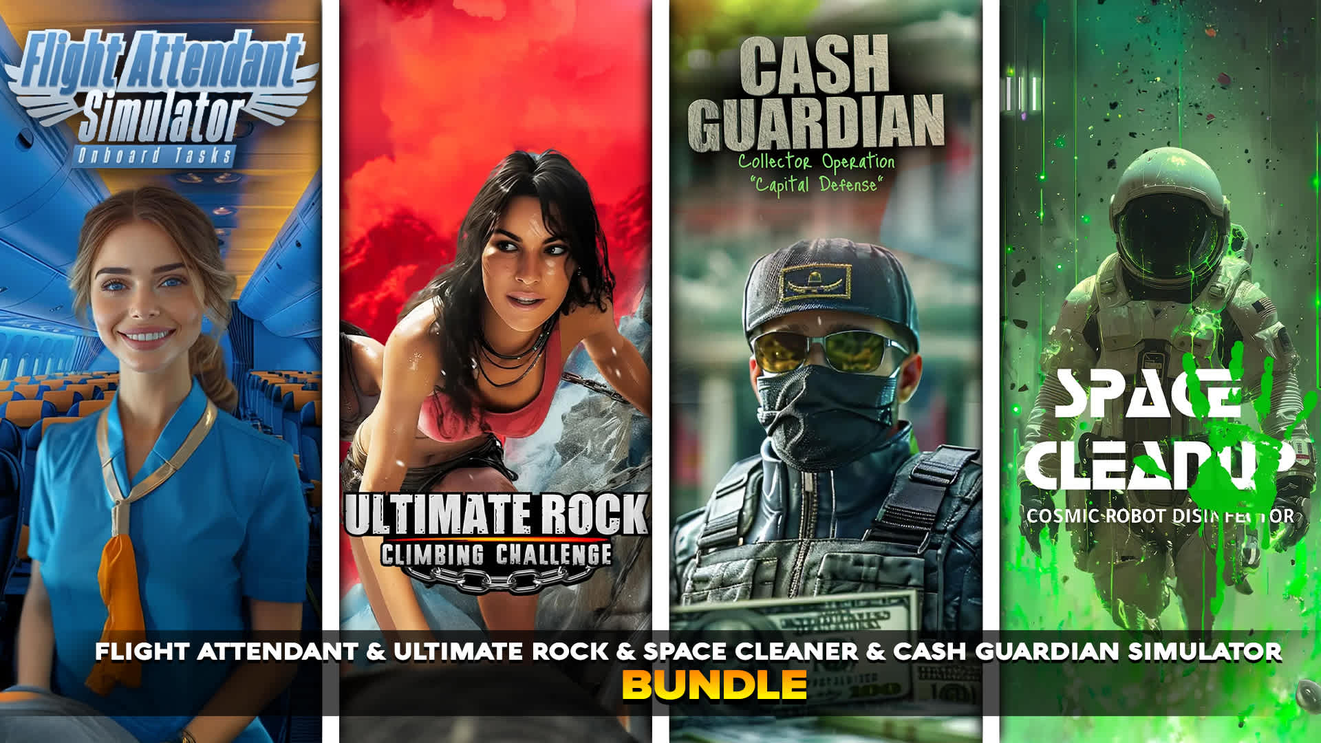 Copertina di Flight Attendant & Ultimate Rock & Space Cleaner & Cash Guardian Simulator & Bundle