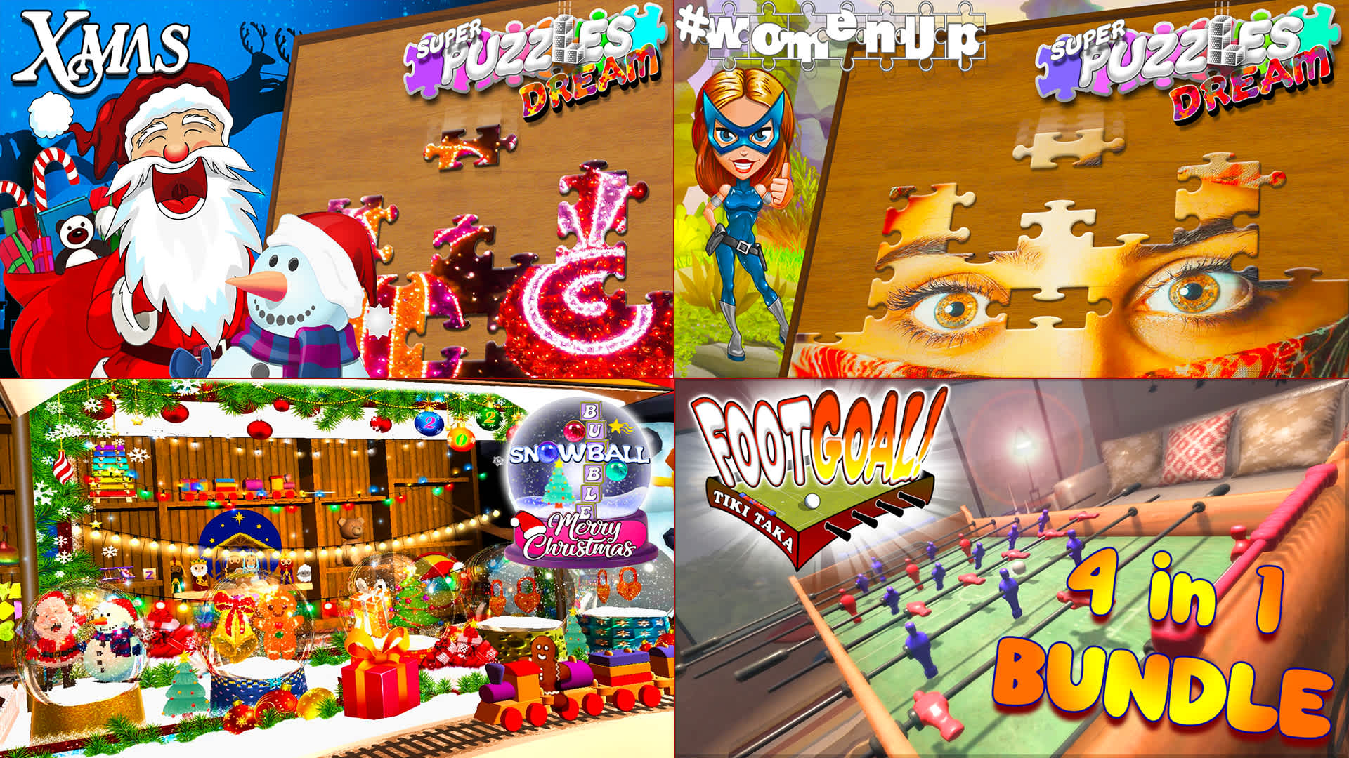 Copertina di 4 in 1 Bundle creative puzzles & table football