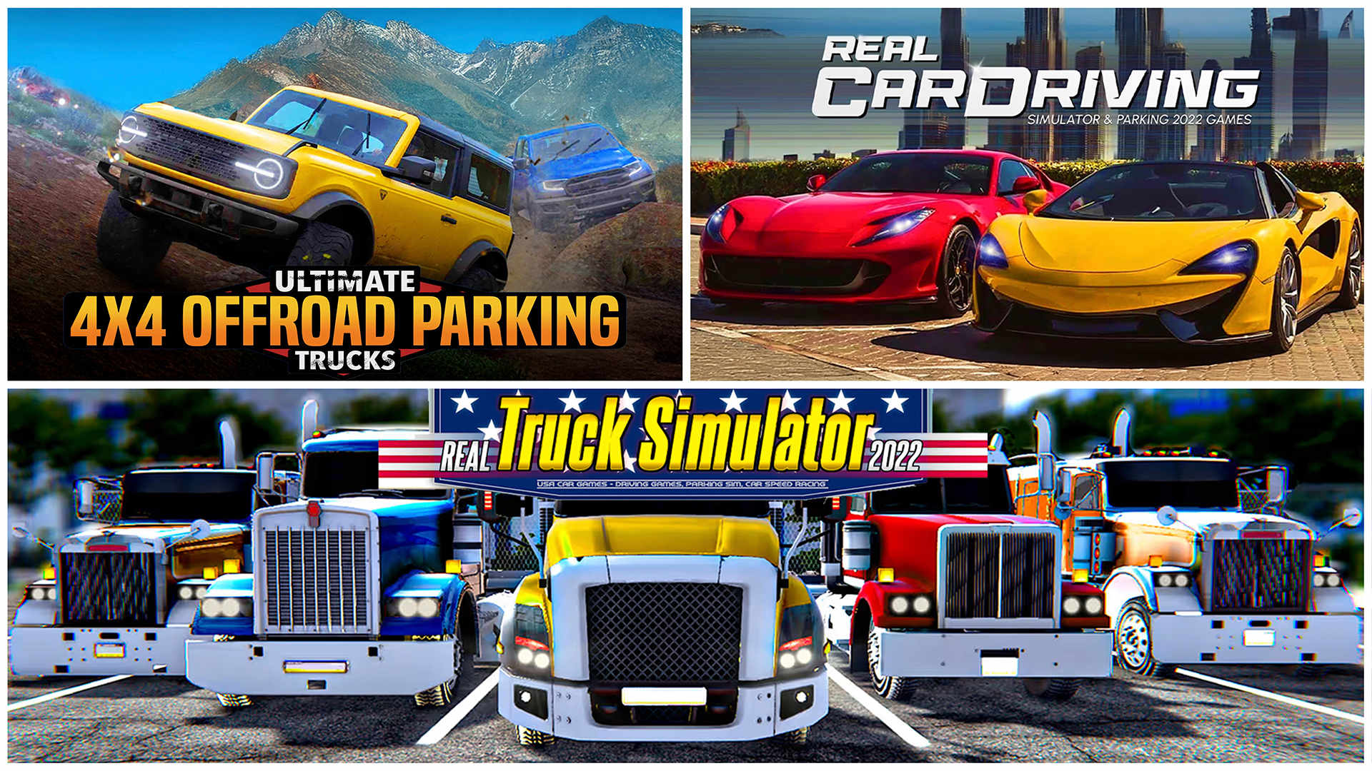 Copertina di Real Truck Simulator USA & Ultimate 4x4 Offroad & Real Car Driving Simulator Bundle