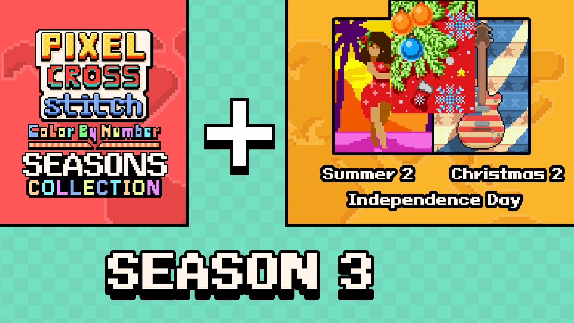 Copertina di Pixel Cross Stitch Color by Number Seasons Collection Season 3