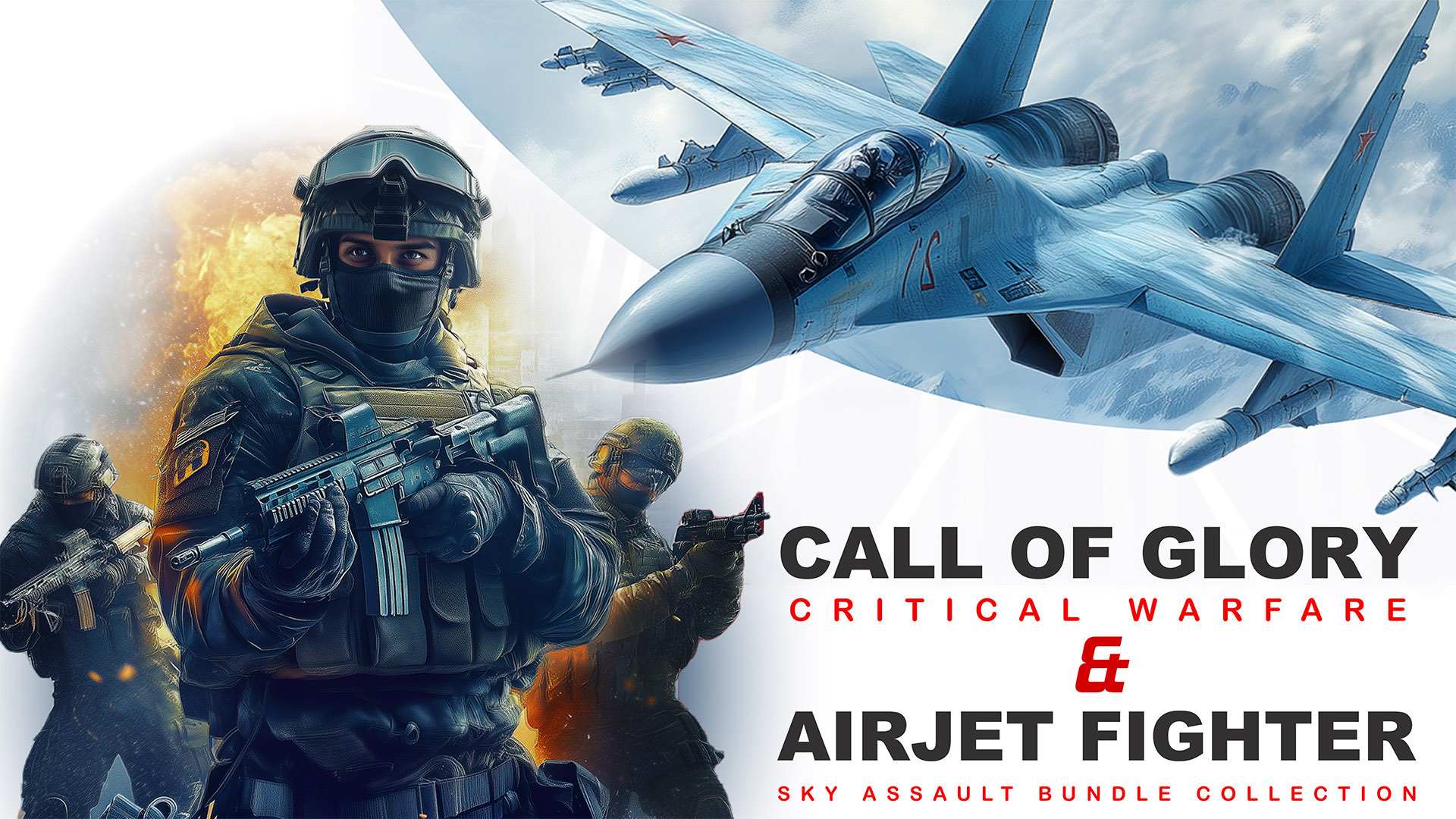 Copertina di Call of Glory - Critical Warfare & AirJet Fighter: Sky Assault Bundle Collection