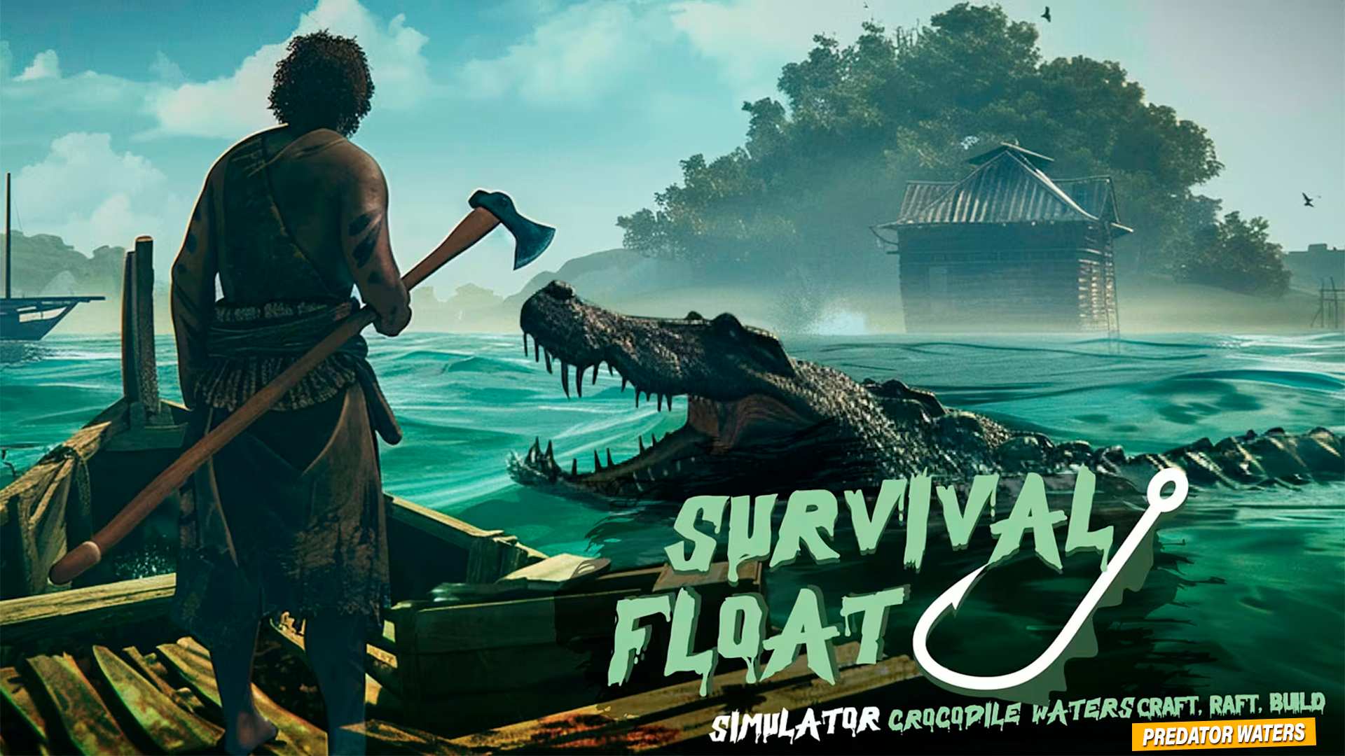 Copertina di Survival Float Simulator - Crocodile Waters Craft, Raft, Build – Predator Waters