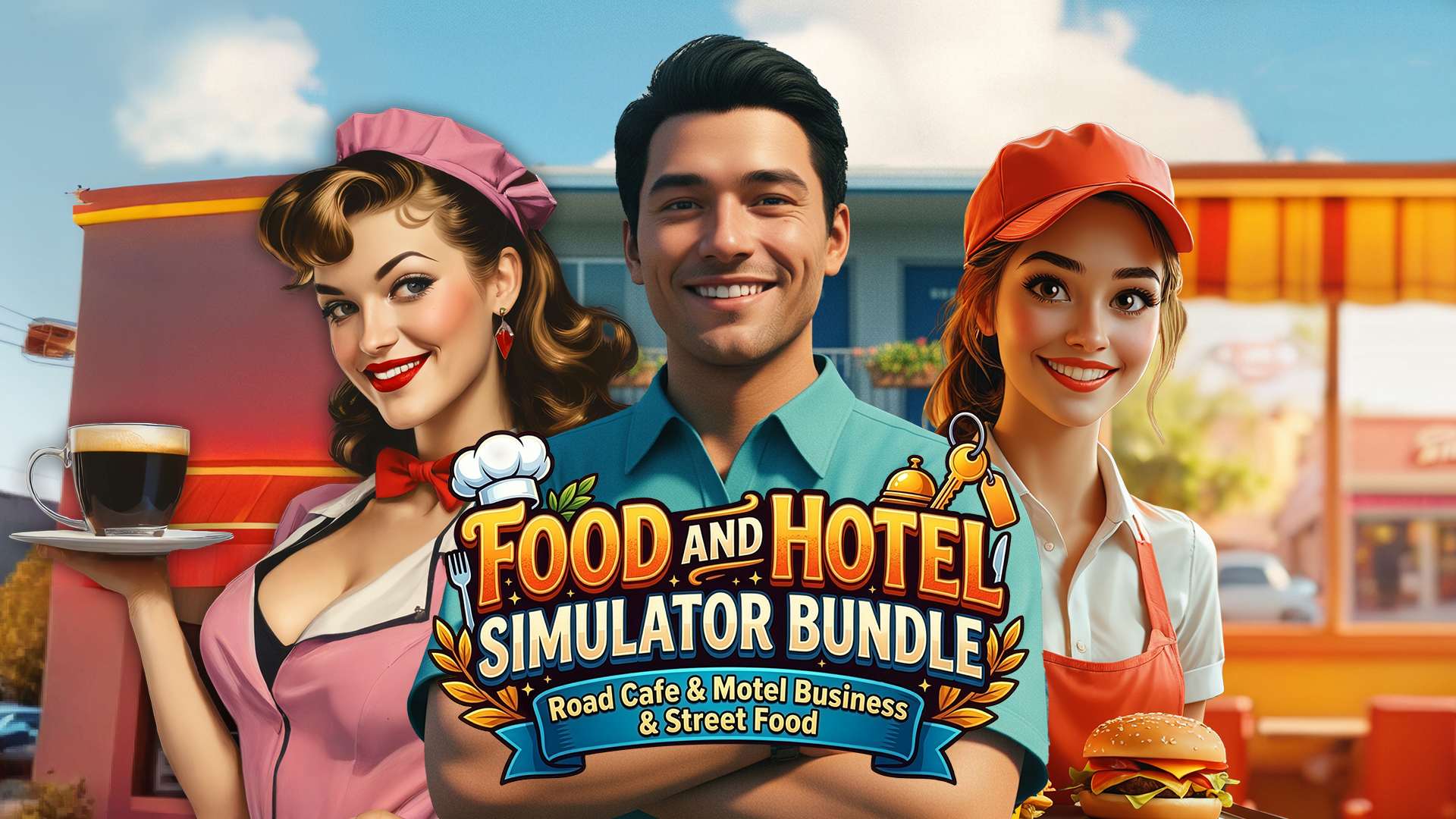Food And Hotel Simulator Bundle: Road Cafe & Motel Business