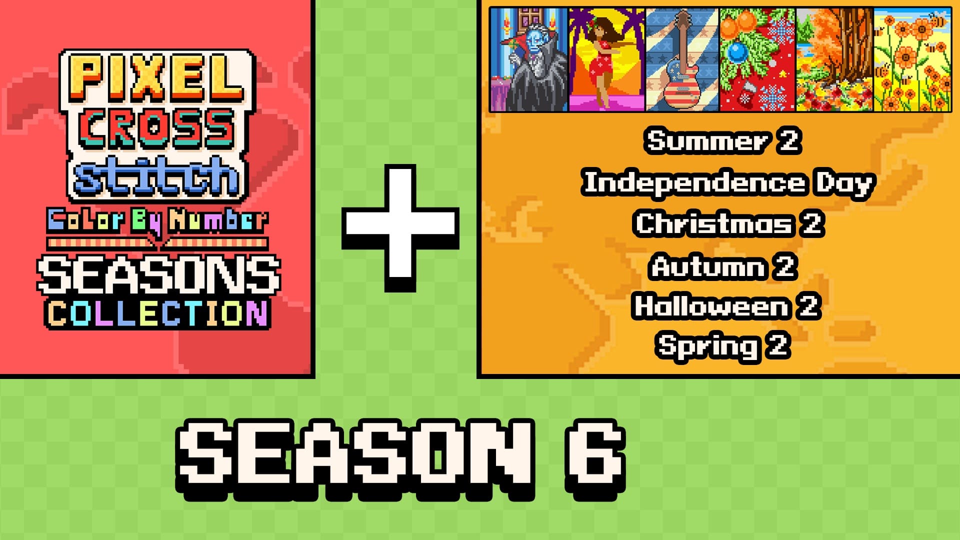 Copertina di Pixel Cross Stitch Color by Number Seasons Collection Season 6