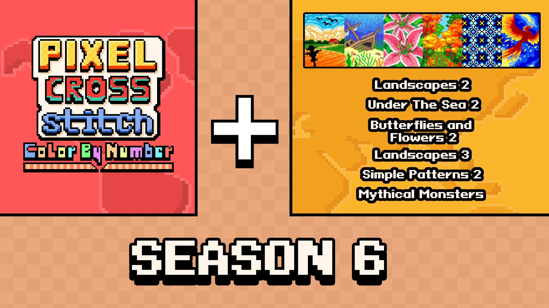 Copertina di Pixel Cross Stitch Color by Number: Season 6