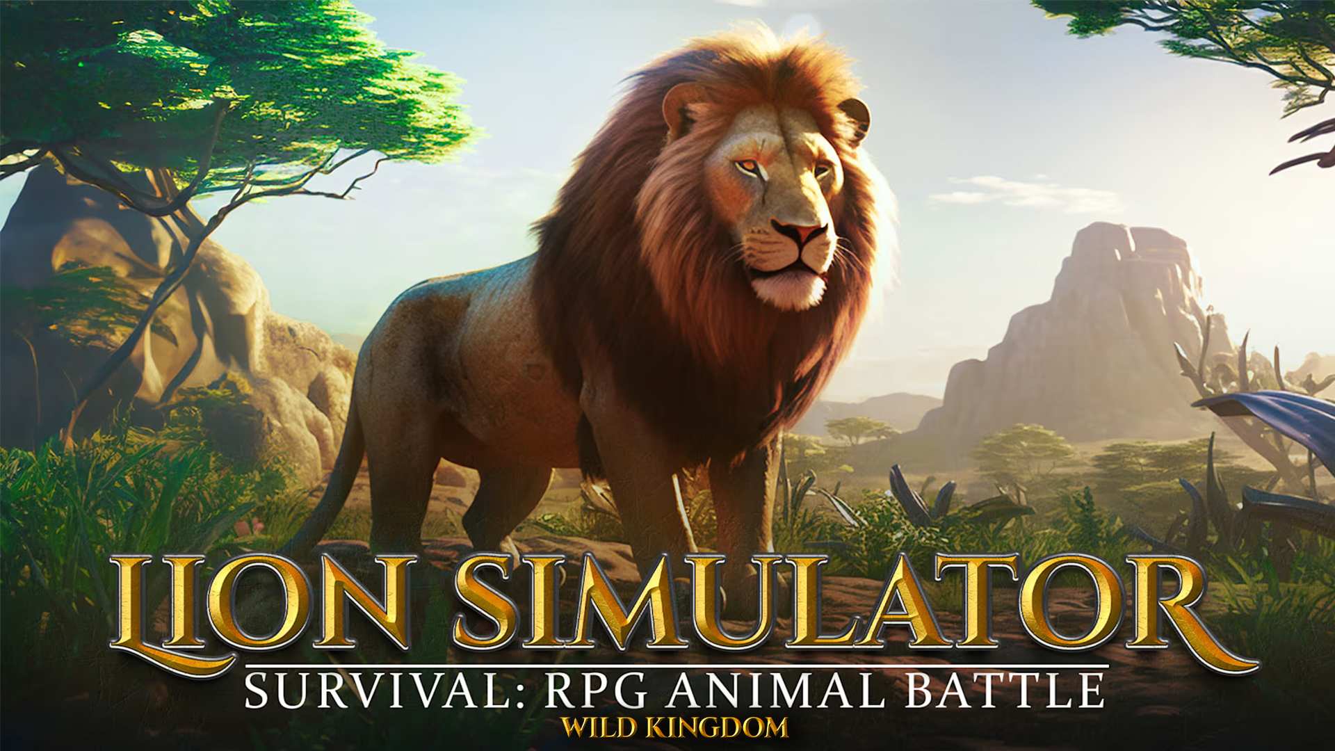 Copertina di Lion Simulator Survival: RPG Animal Battle – Wild Kingdom