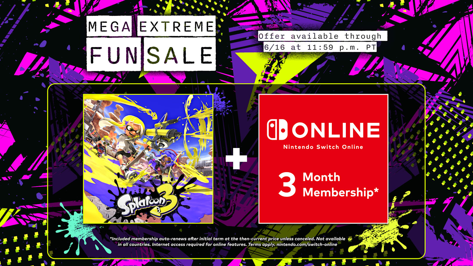 Save on the Splatoon 3 game and get a 3-month Nintendo Switch Online ...
