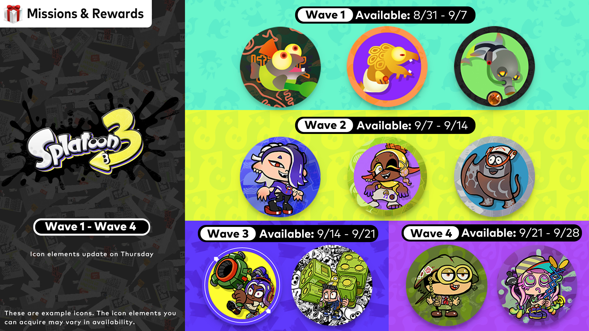Icon elements inspired by the Splatoon 3 game are here for a limited ...
