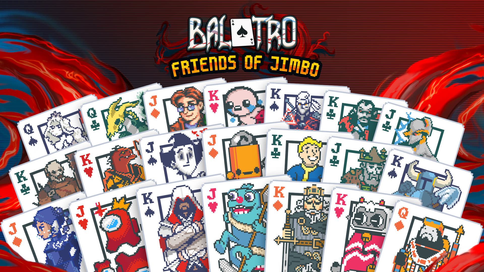 Customize decks with artwork from other games in the poker-inspired  roguelike deck-building game Balatro.