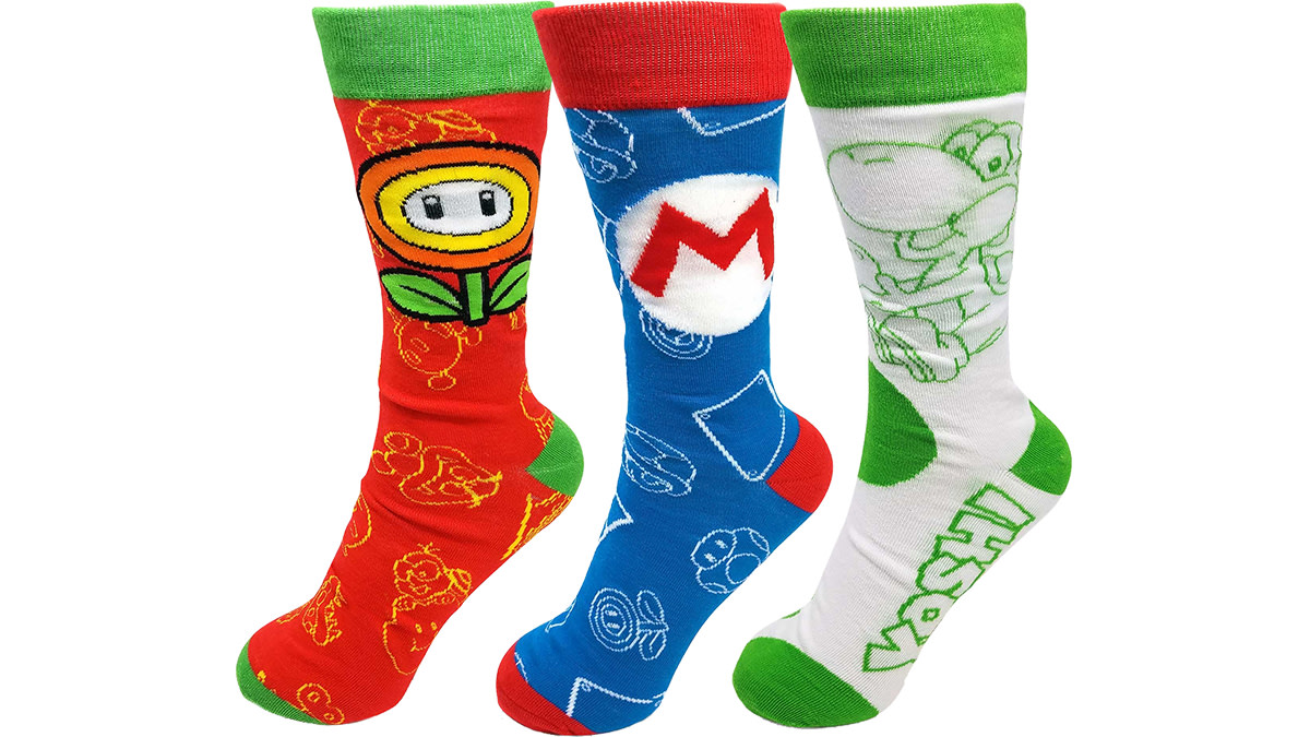 3-Pack Super Mario™ Crew Socks - Merchandise - Nintendo