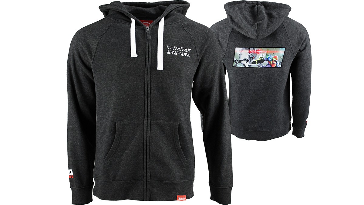 Black Metroid Dread Zip Up Hoodie Merchandise Nintendo Official Site