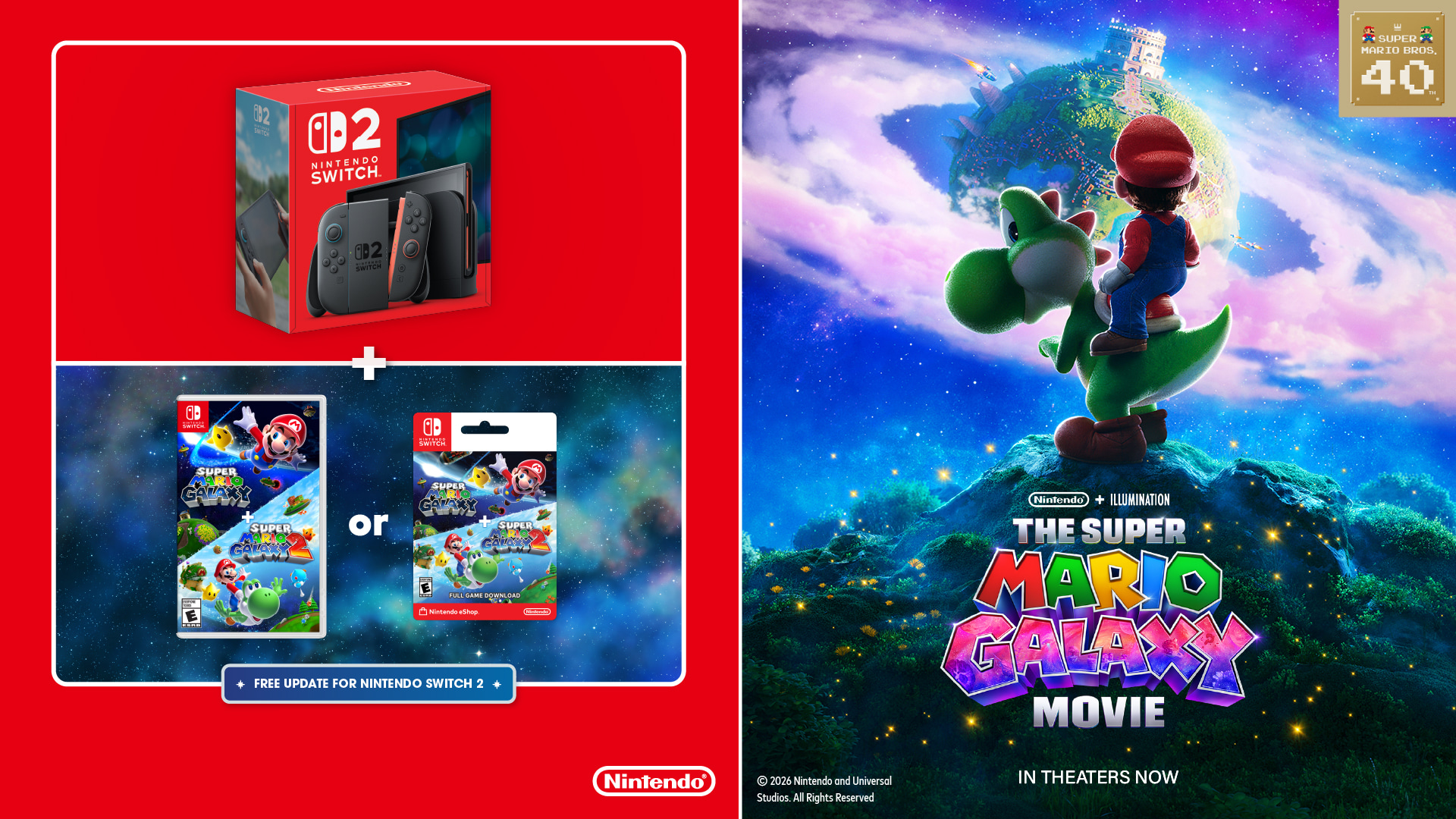 Une nouvelle offre à durée limitée réunit la Nintendo Switch 2 et Super Mario Galaxy + Super Mario Galaxy 2 - Actualités - Site officiel Nintendo