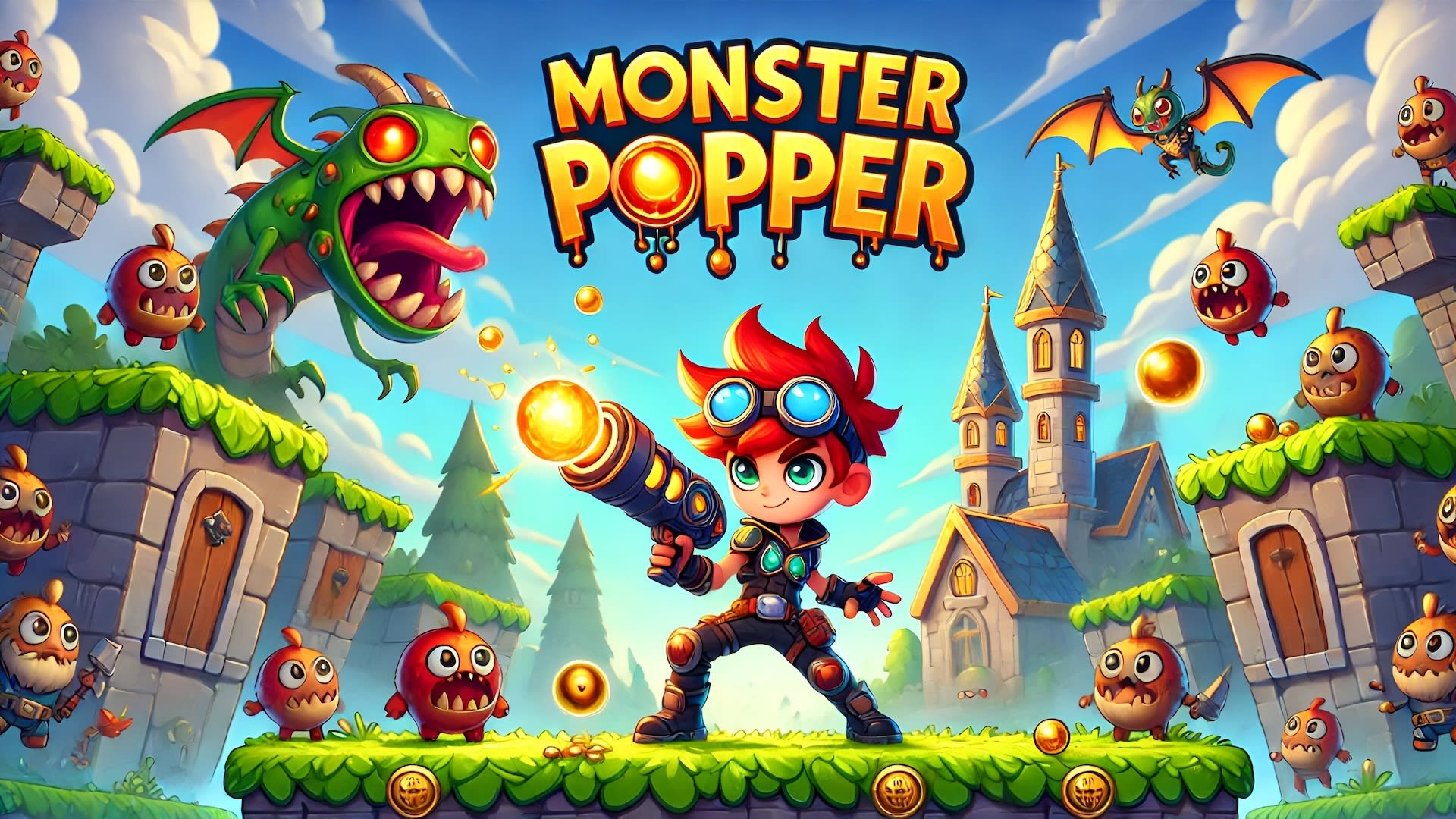 エアパワーシューティングトイ Monster Poppers