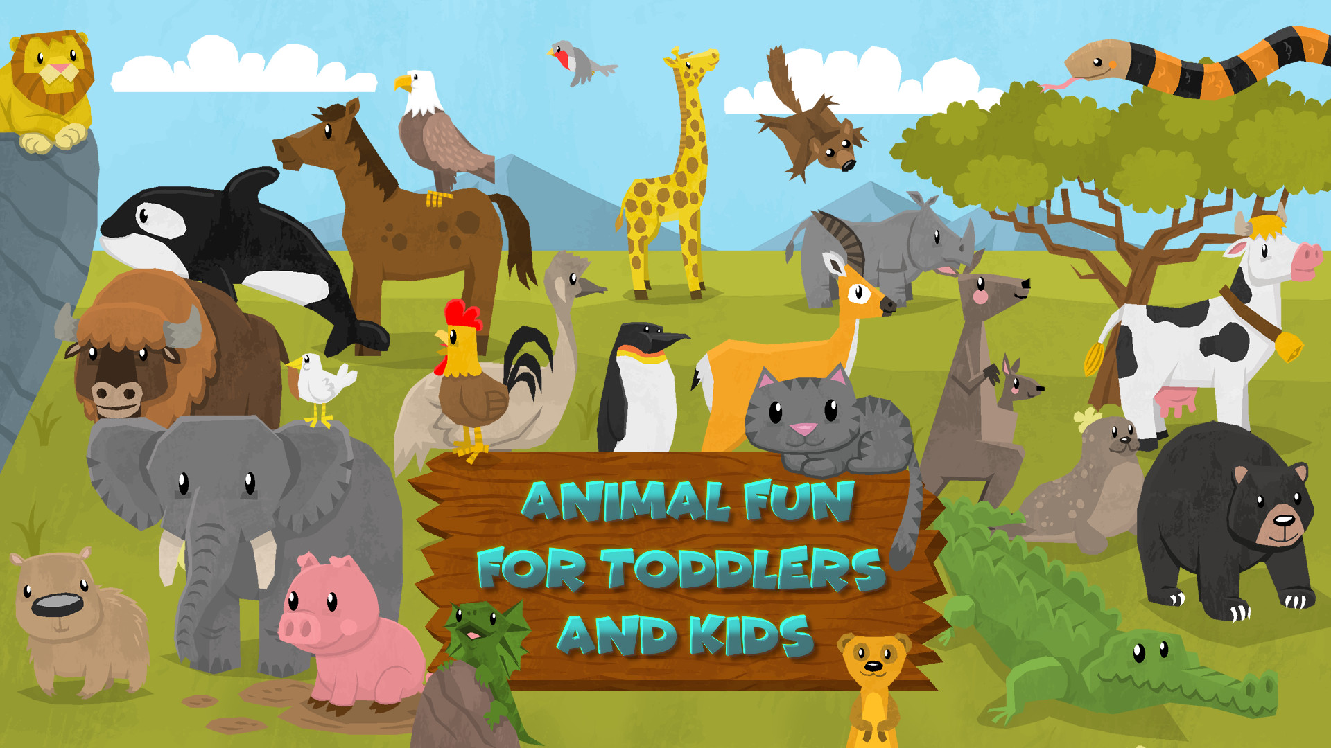 animal fun for toddlers and kids vertical card thumbnail
