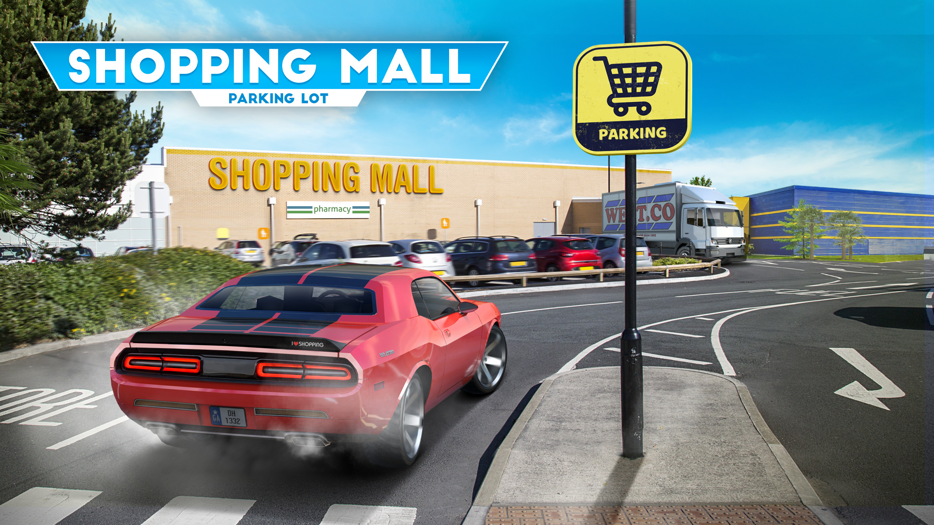 shopping mall parking lot vertical card thumbnail