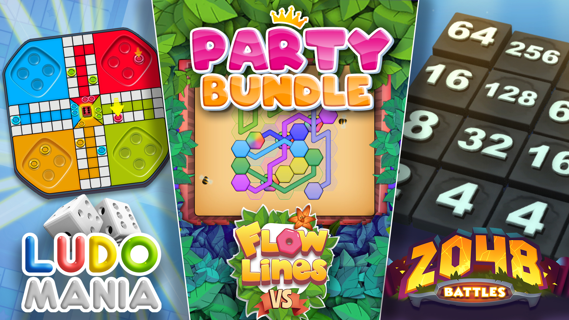 party bundle: ludomania & flowlines vs & 2048 battles vertical card thumbnail