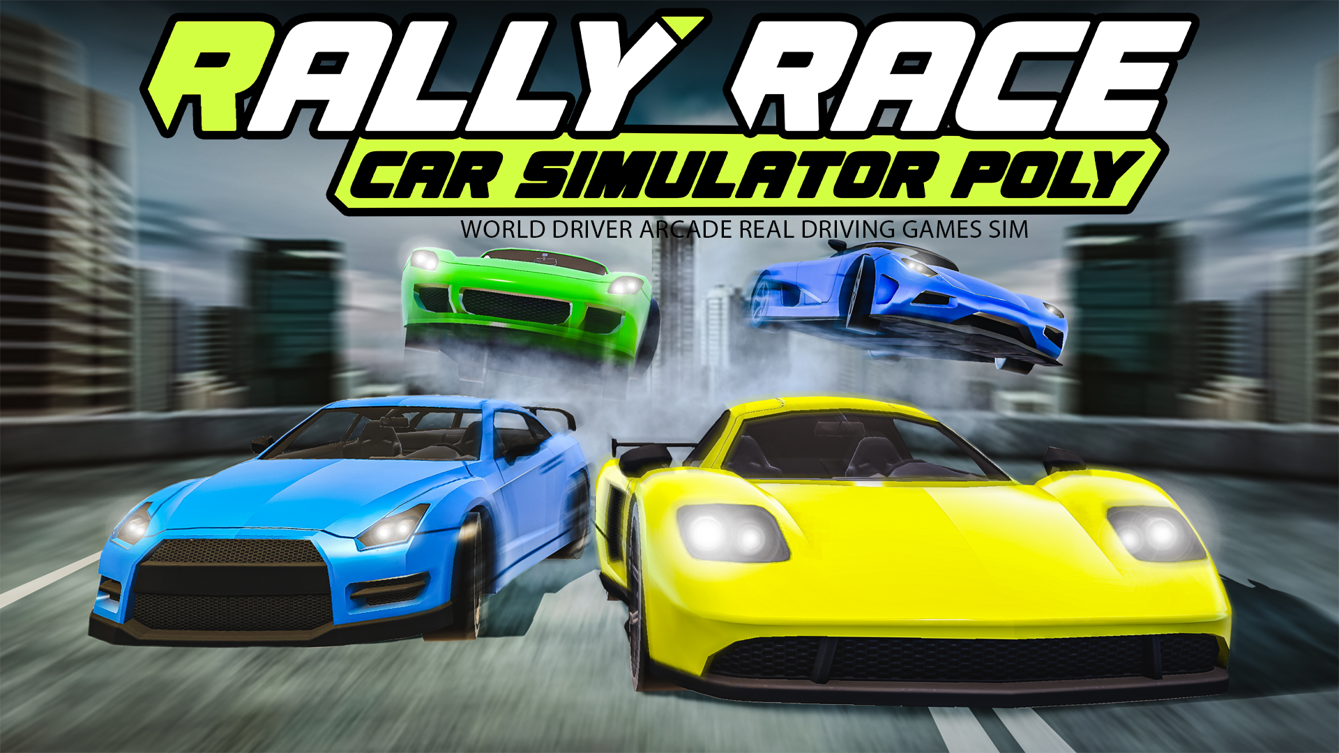 rally race car simulator poly: world driver arcade real driving games sim vertical card thumbnail