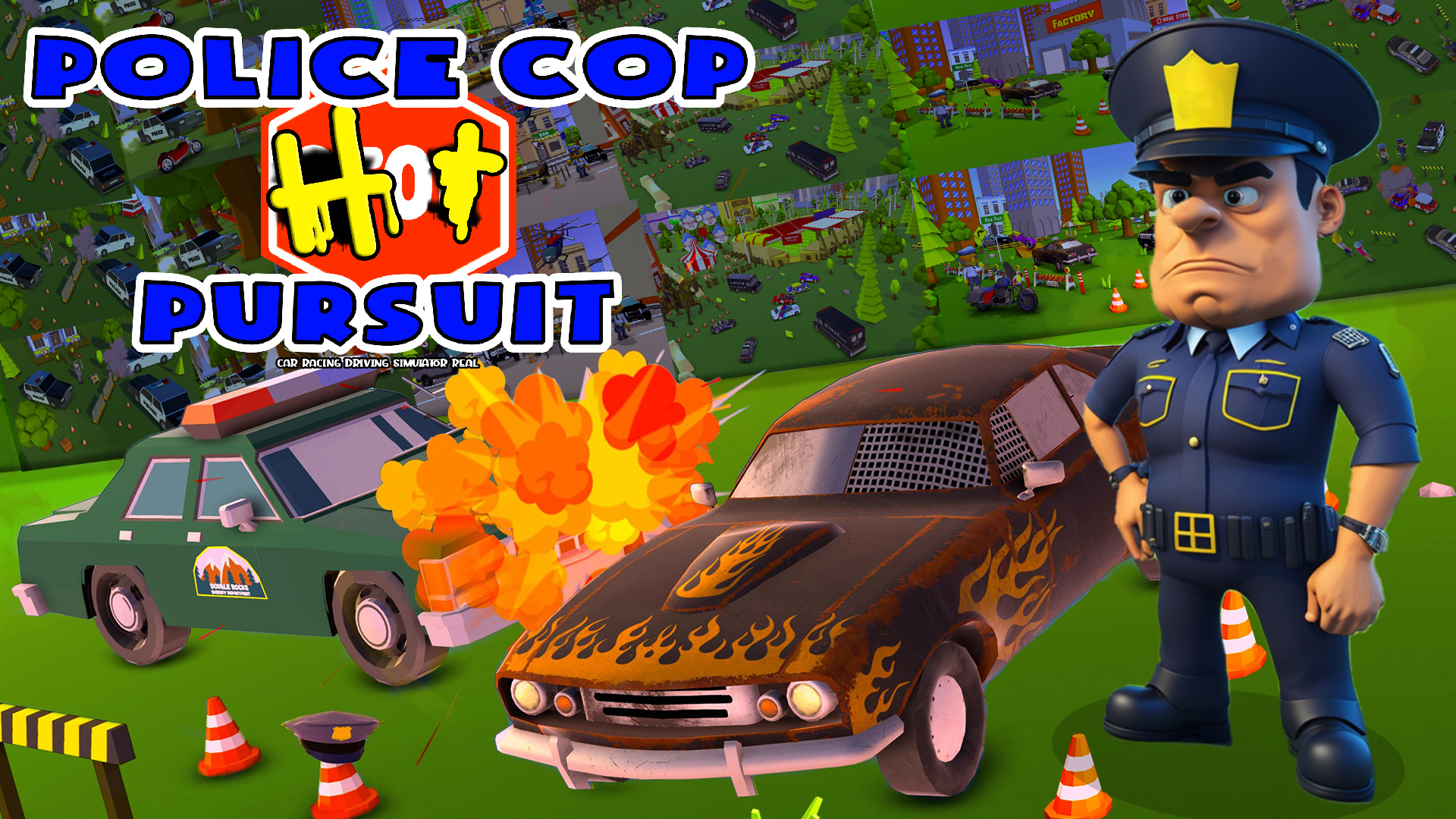 police cop hot pursuit - car racing driving simulator real vertical card thumbnail