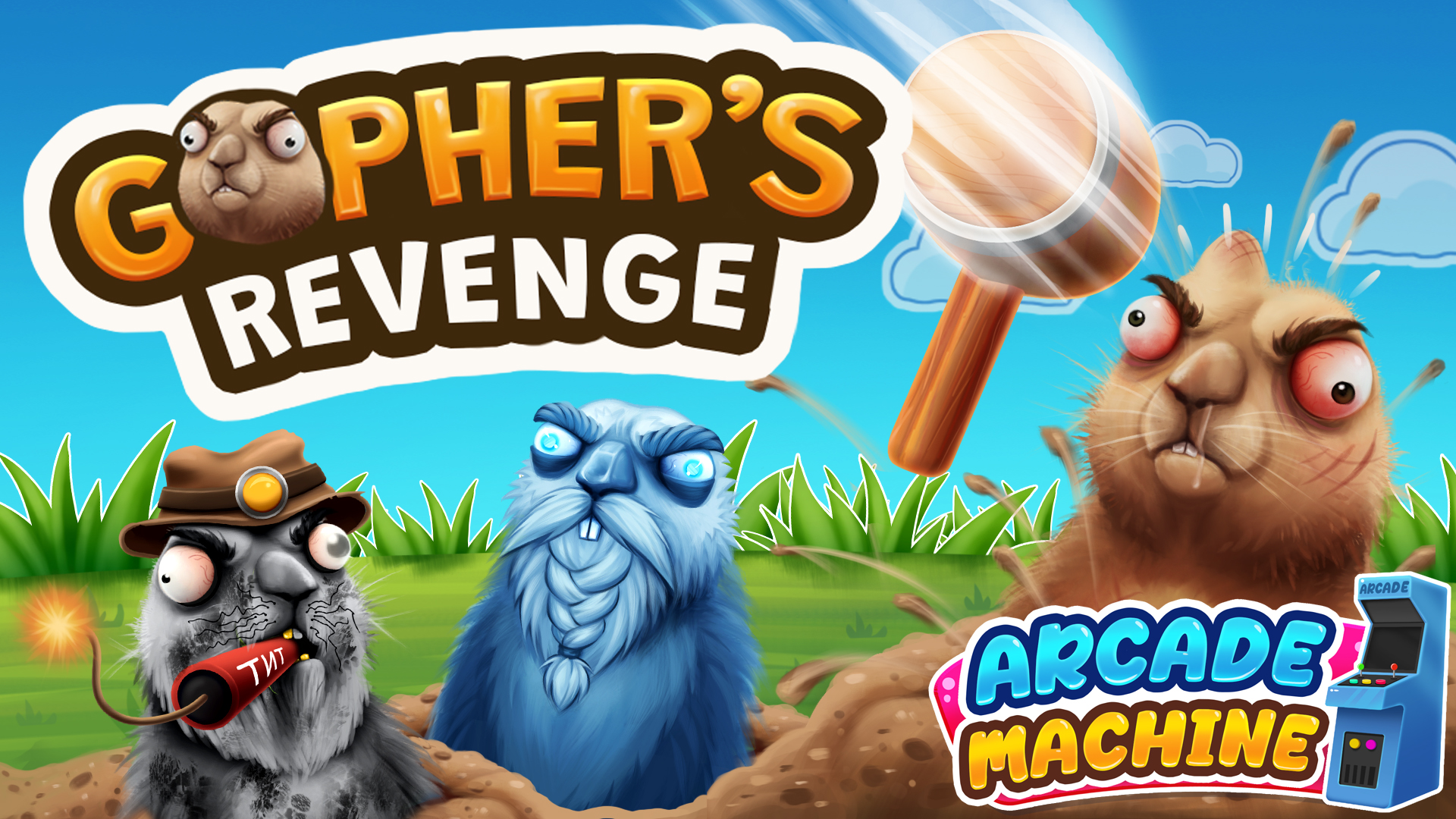 arcade machine: gopher's revenge vertical card thumbnail