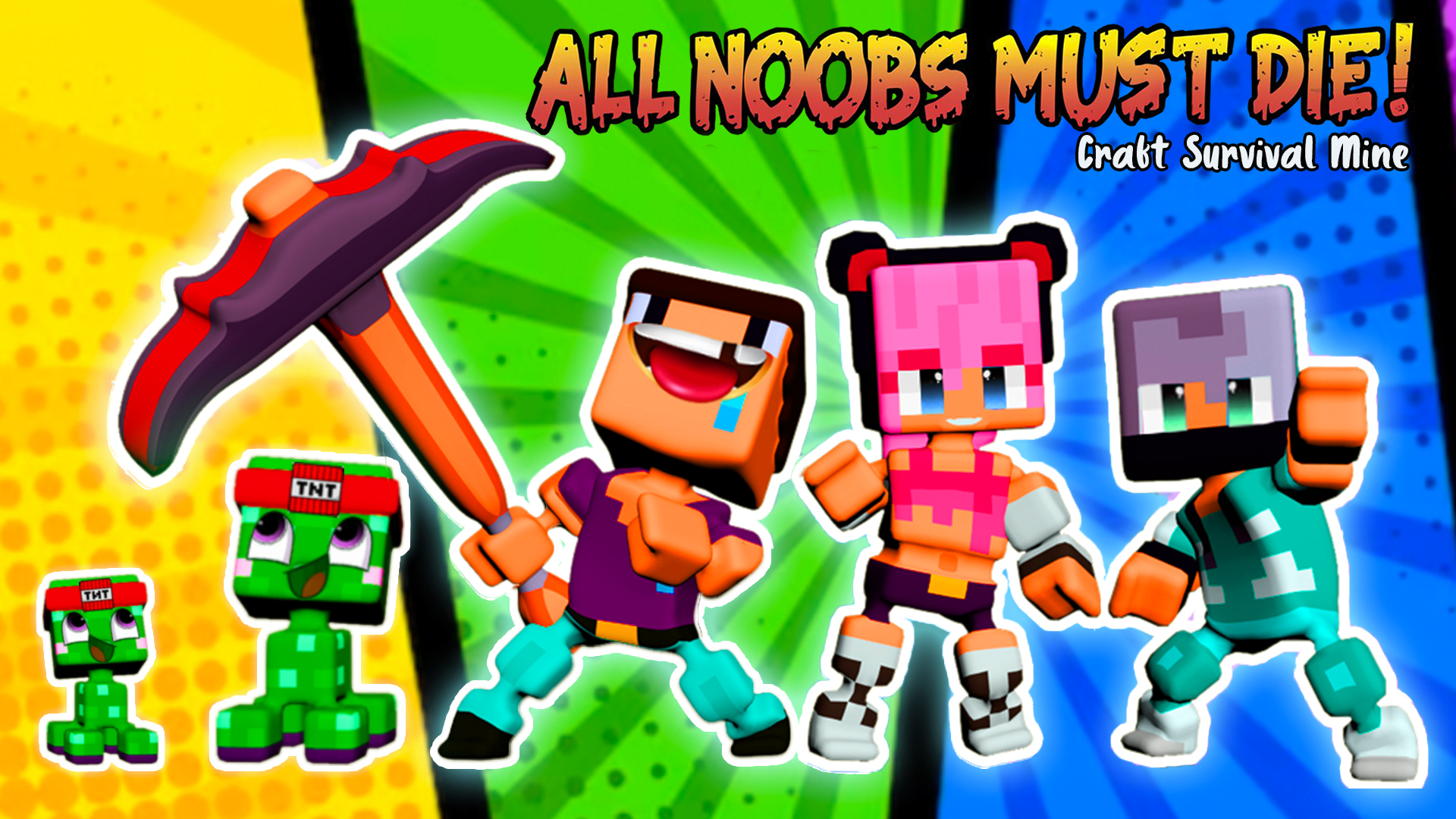 all noobs must die - craft, survival, mine vertical card thumbnail