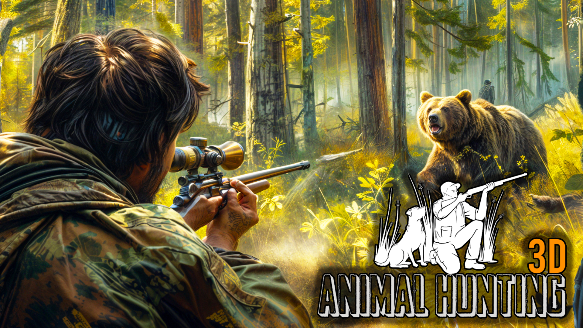 animal hunting 3d vertical card thumbnail