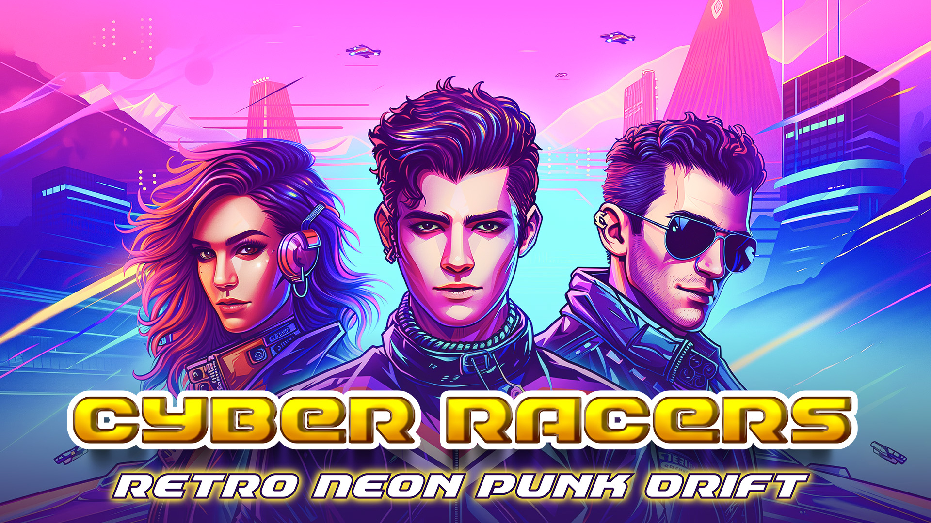 cyber racers: retro neon punk drift vertical card thumbnail