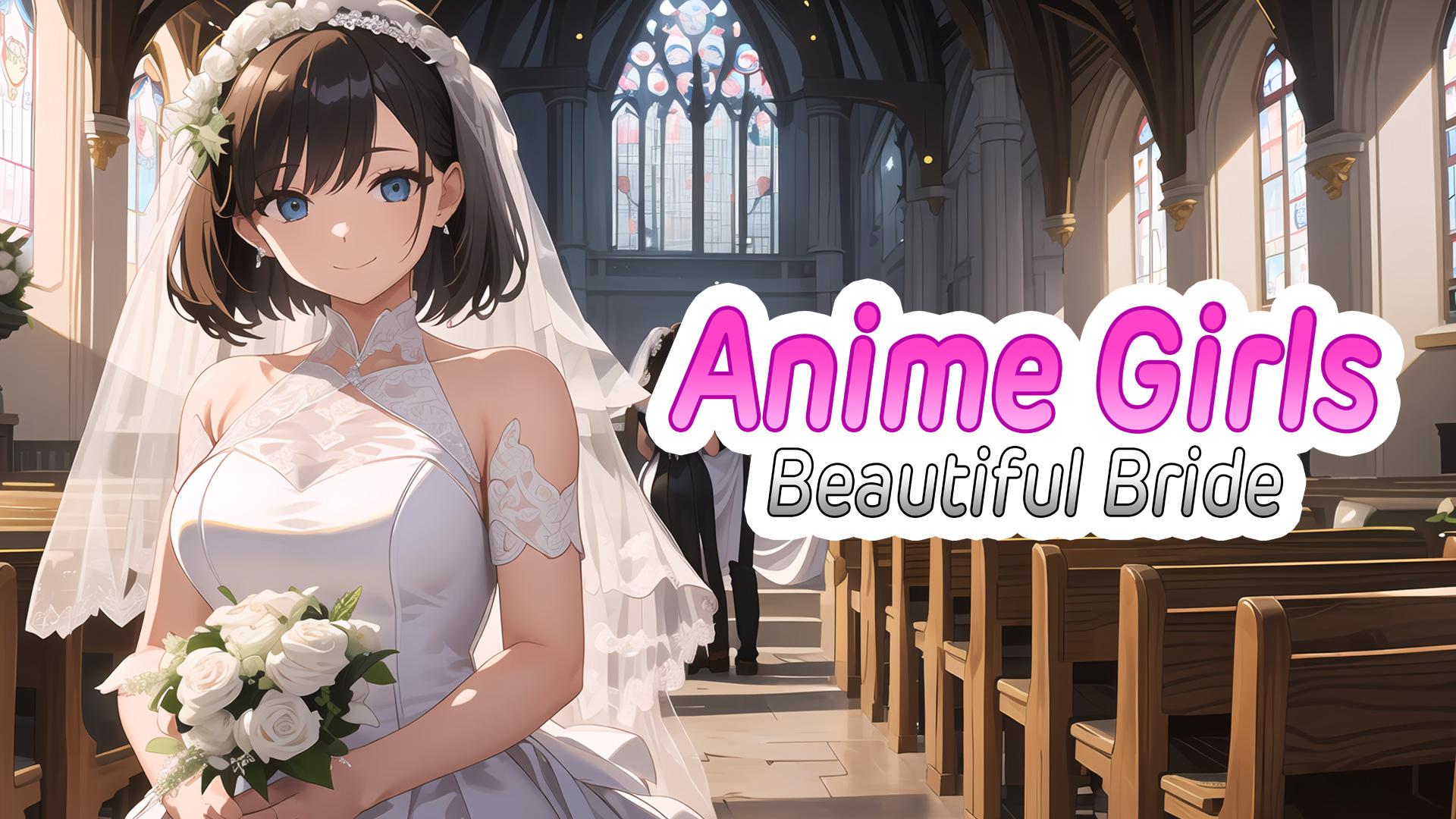 anime girls: beautiful bride vertical card thumbnail