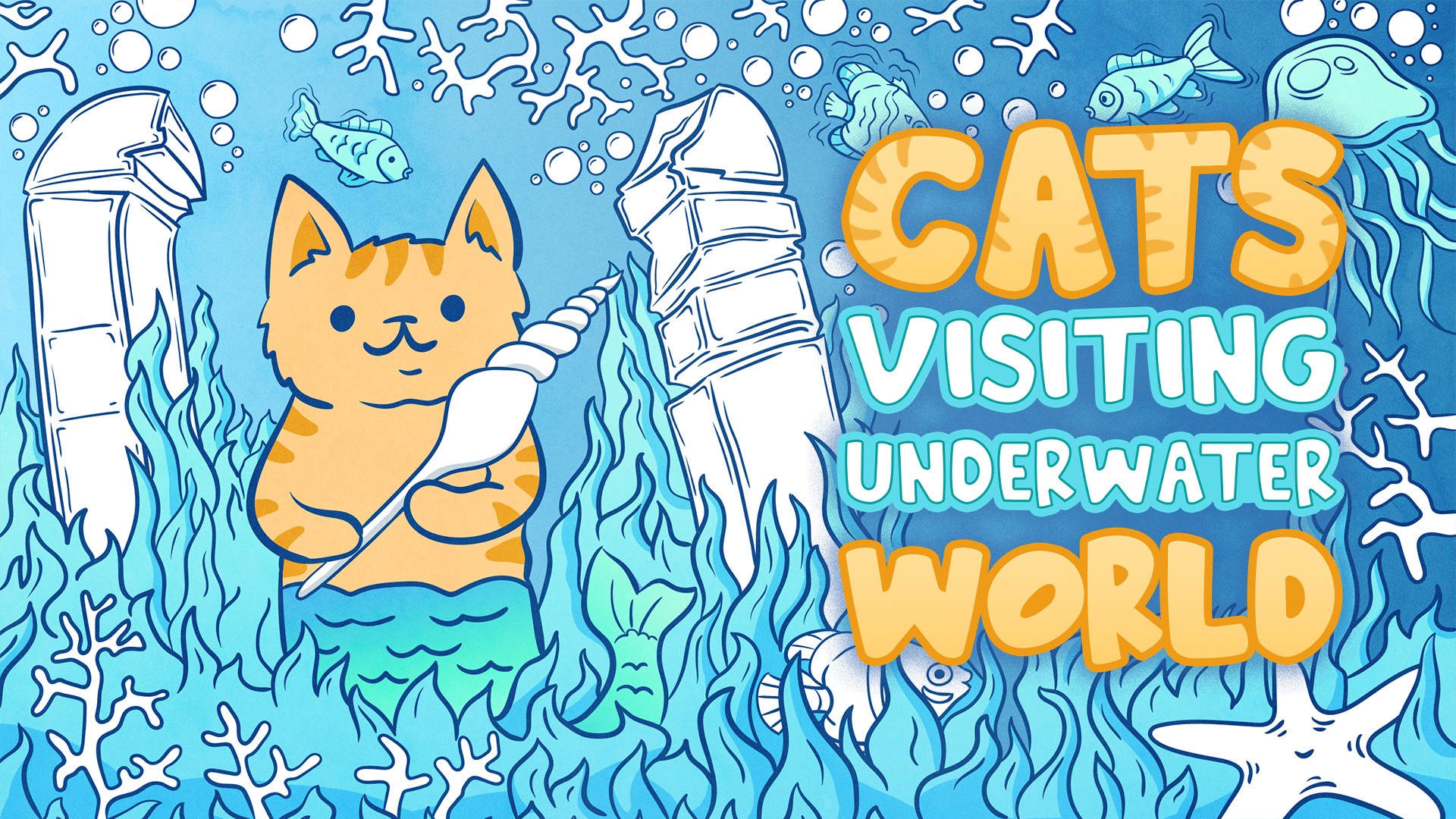 cats visiting underwater world vertical card thumbnail