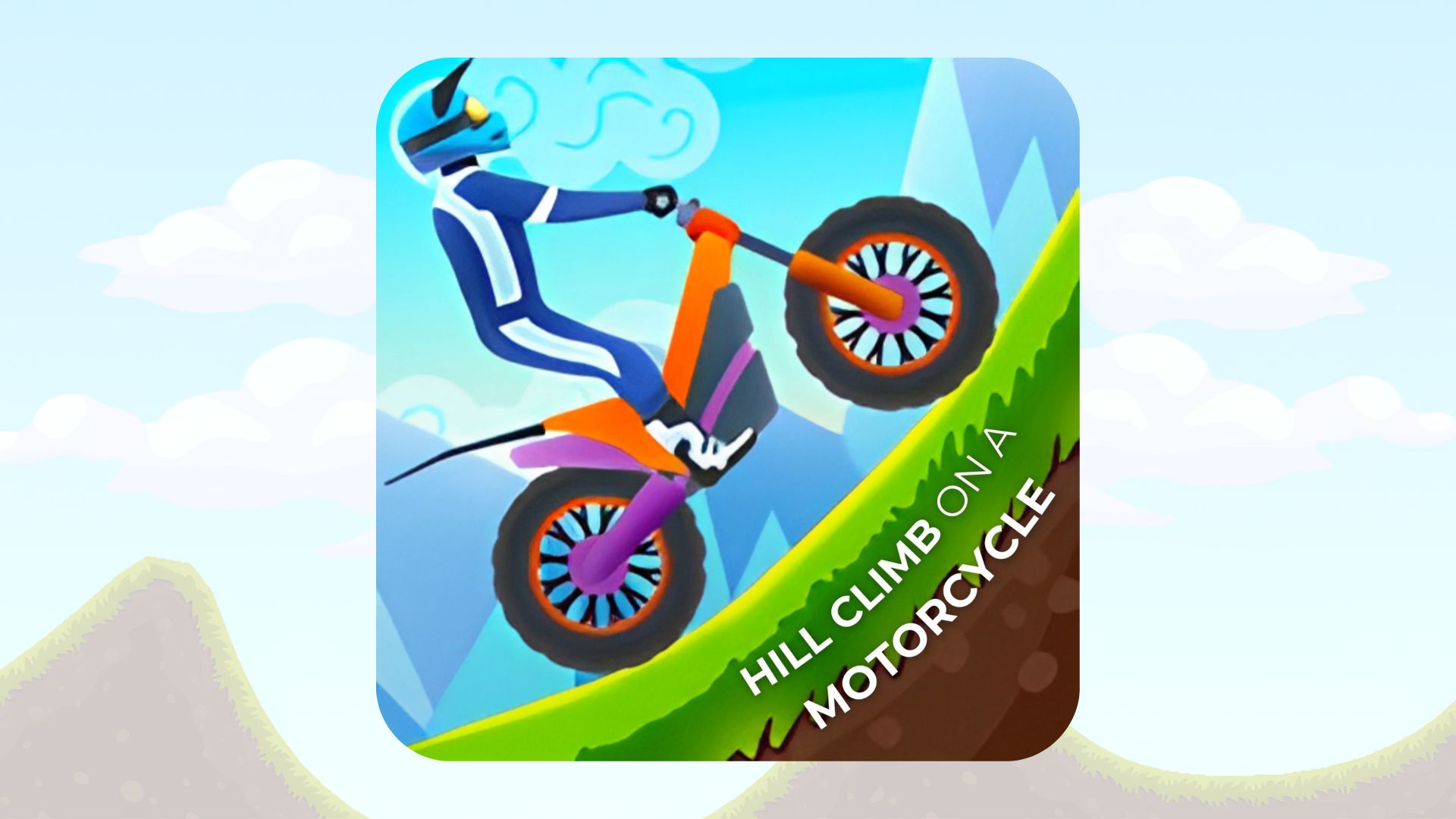hill climb on a motorcycle vertical card thumbnail