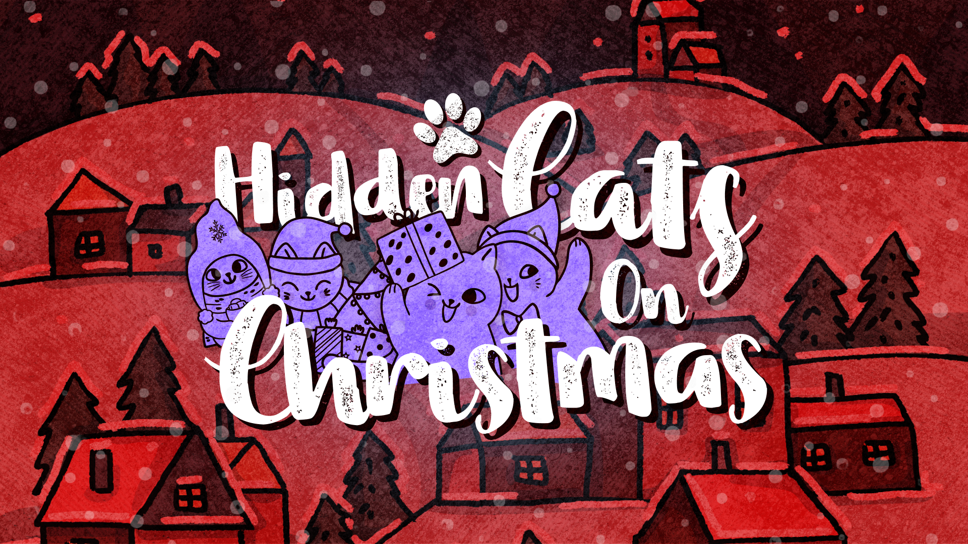 hidden cats on christmas vertical card thumbnail