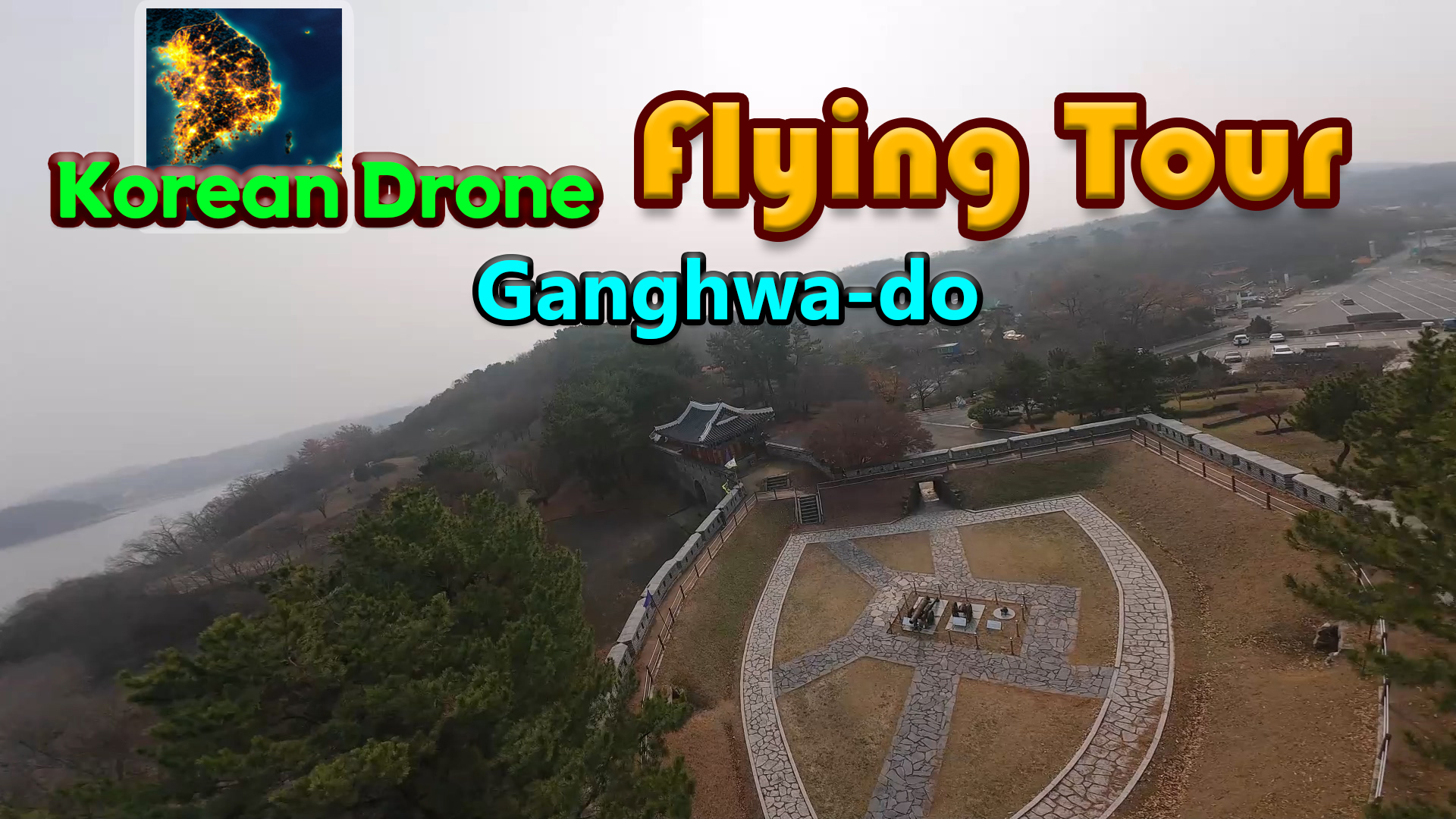 korean drone flying tour ganghwa-do vertical card thumbnail