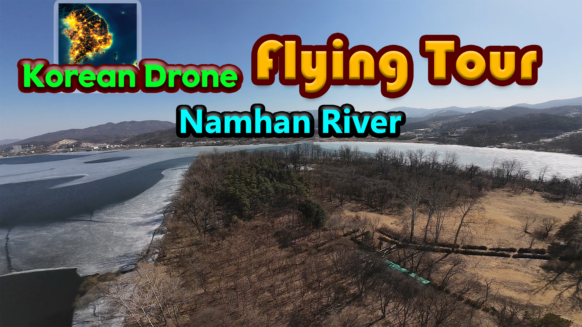 korean drone flying tour namhan river vertical card thumbnail
