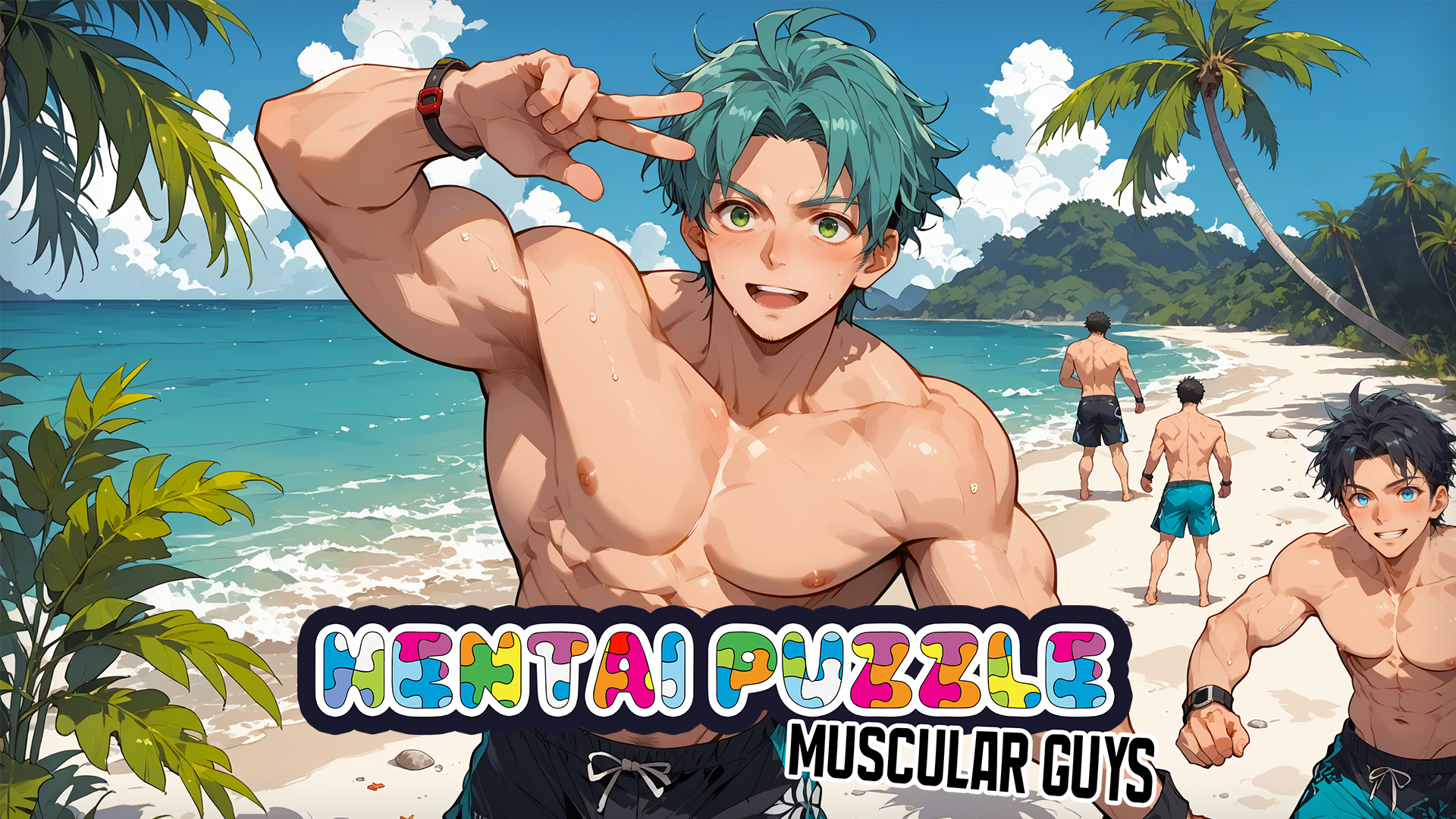 hentai puzzle: muscular guys vertical card thumbnail