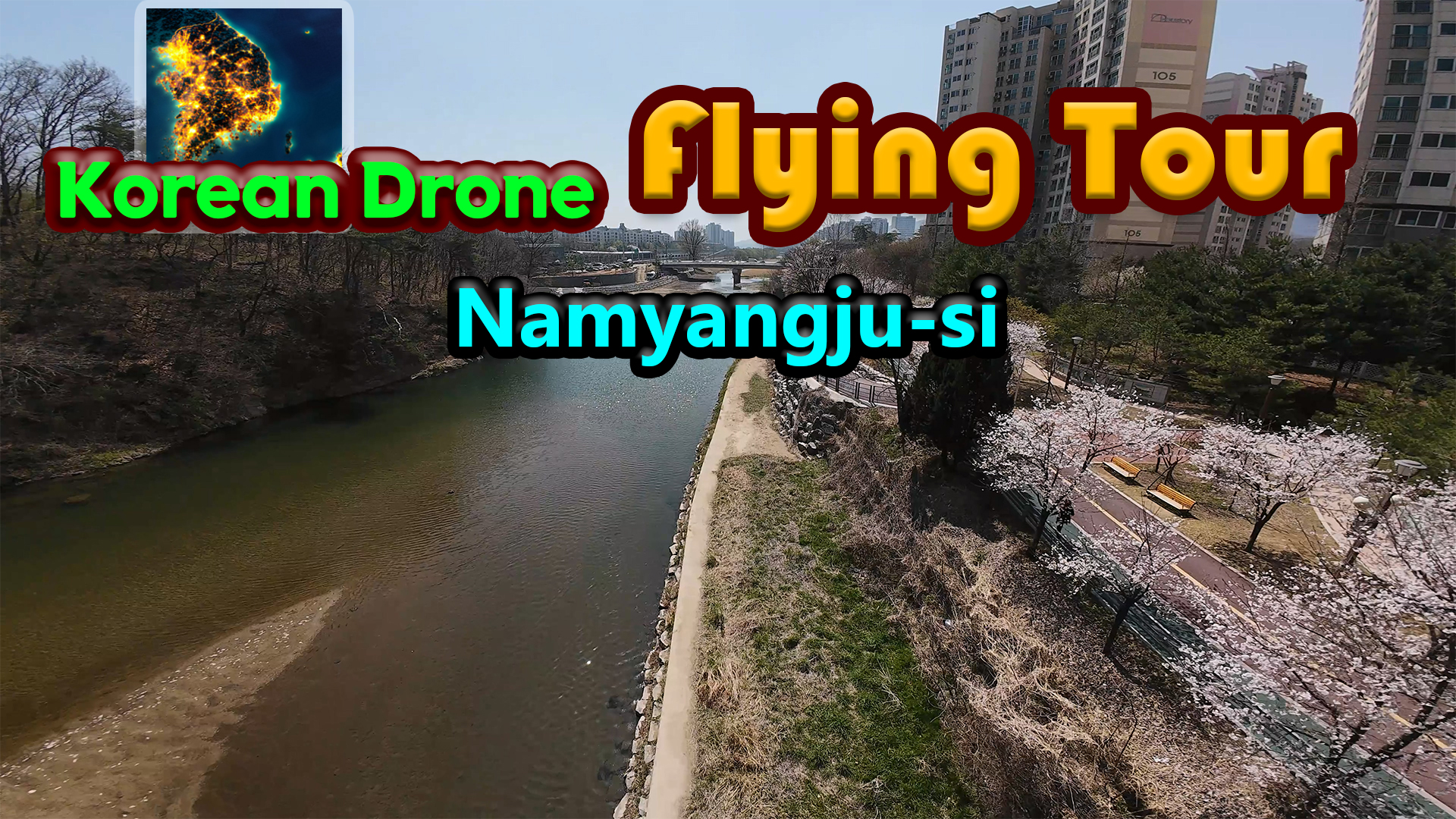 korean drone flying tour namyangju-si vertical card thumbnail
