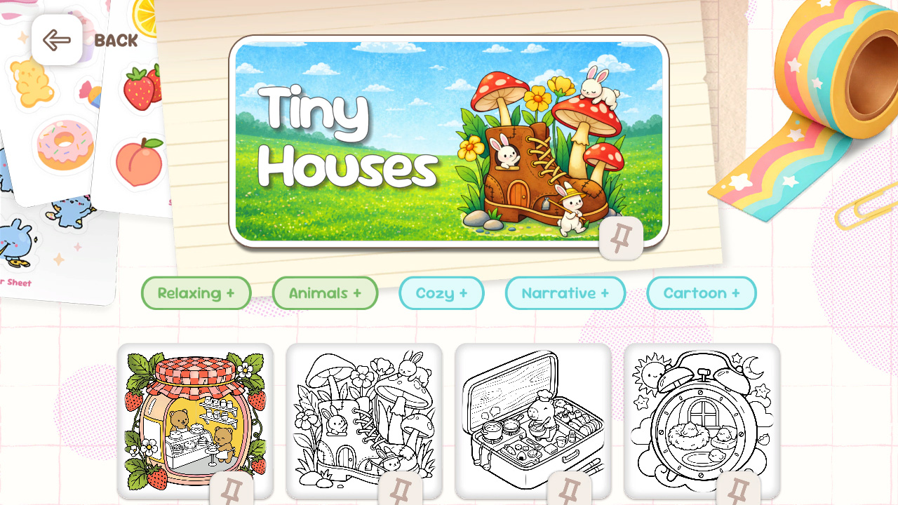 Cozy Pages: Comfy Coloring for All Ages - Paint, Draw & Relax Nintendo Switch gameplay screenshot 2 of 8