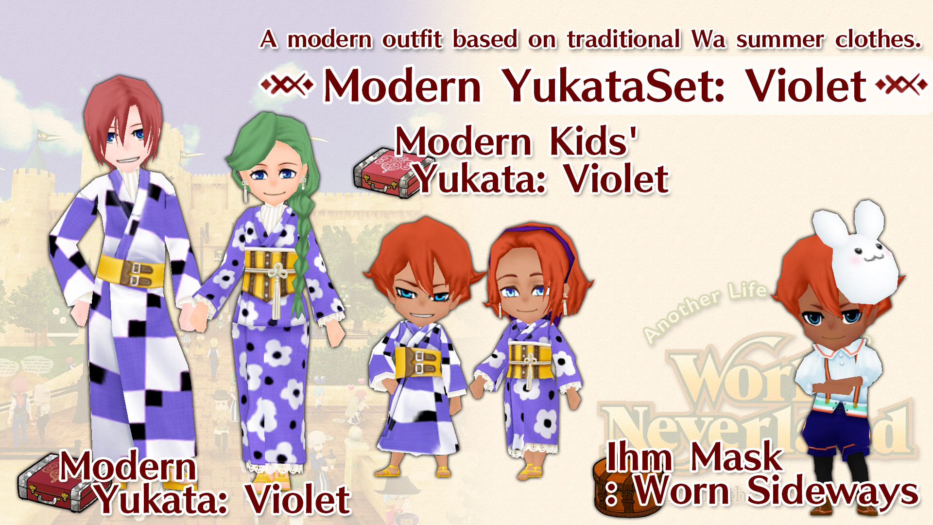 Modern Yukata Set: Violet