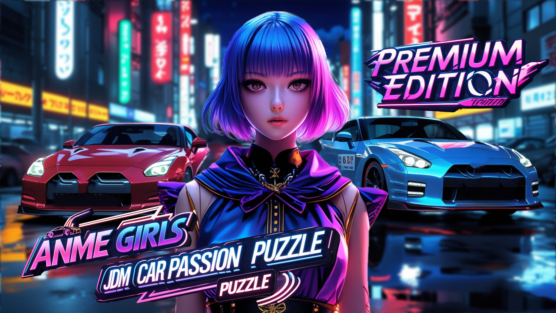 Anime Girls: JDM Car Passion Puzzle PREMIUM