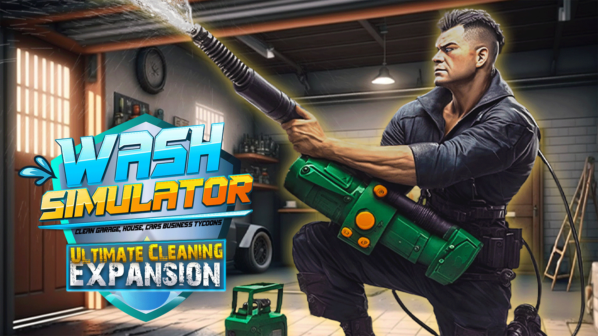 Wash Simulator - Clean Garage, House, Cars Business Tycoons: Cleaning Expansion