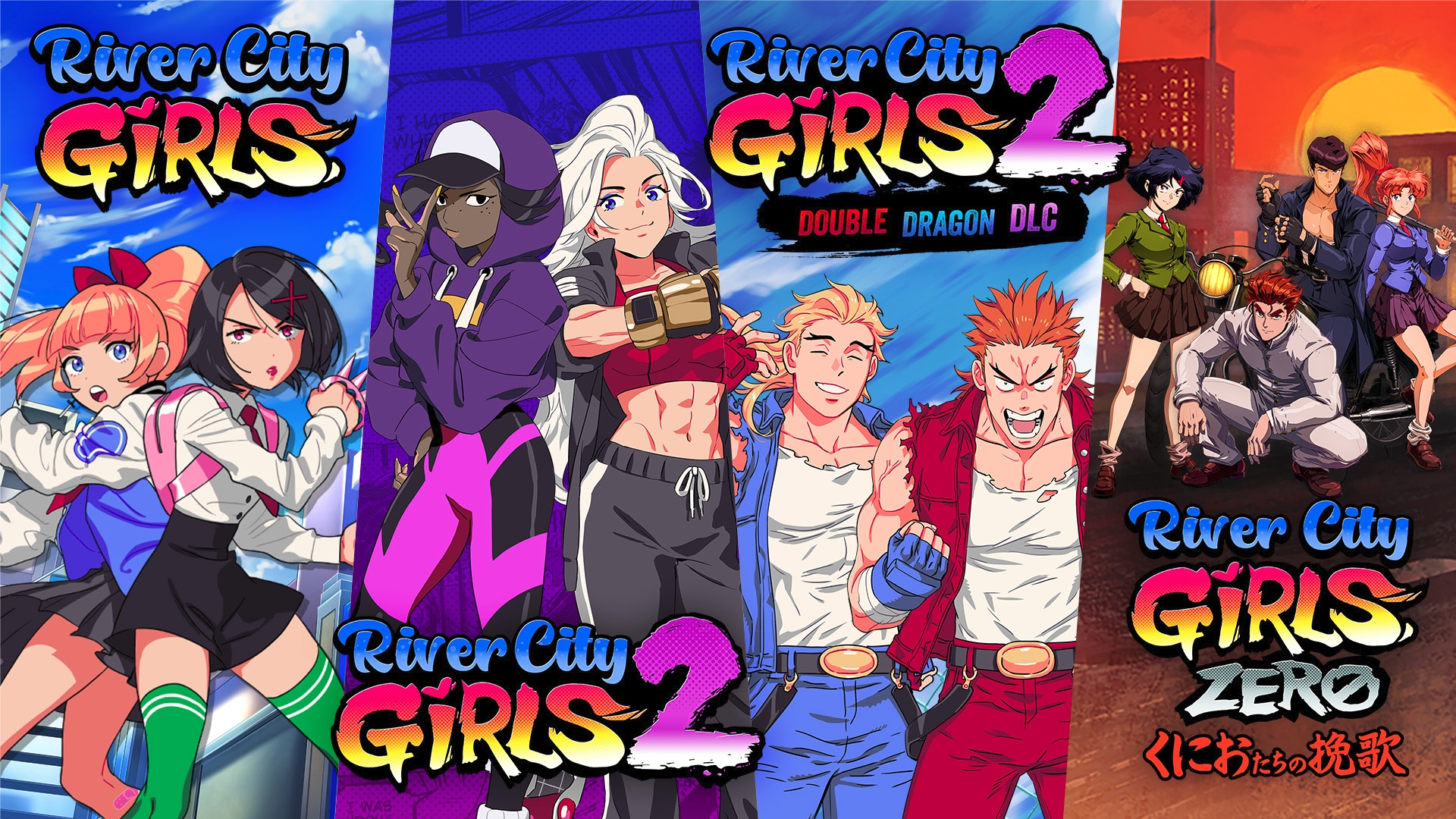 river city girls 1, 2, and zero + double dragon dlc bundle vertical card thumbnail