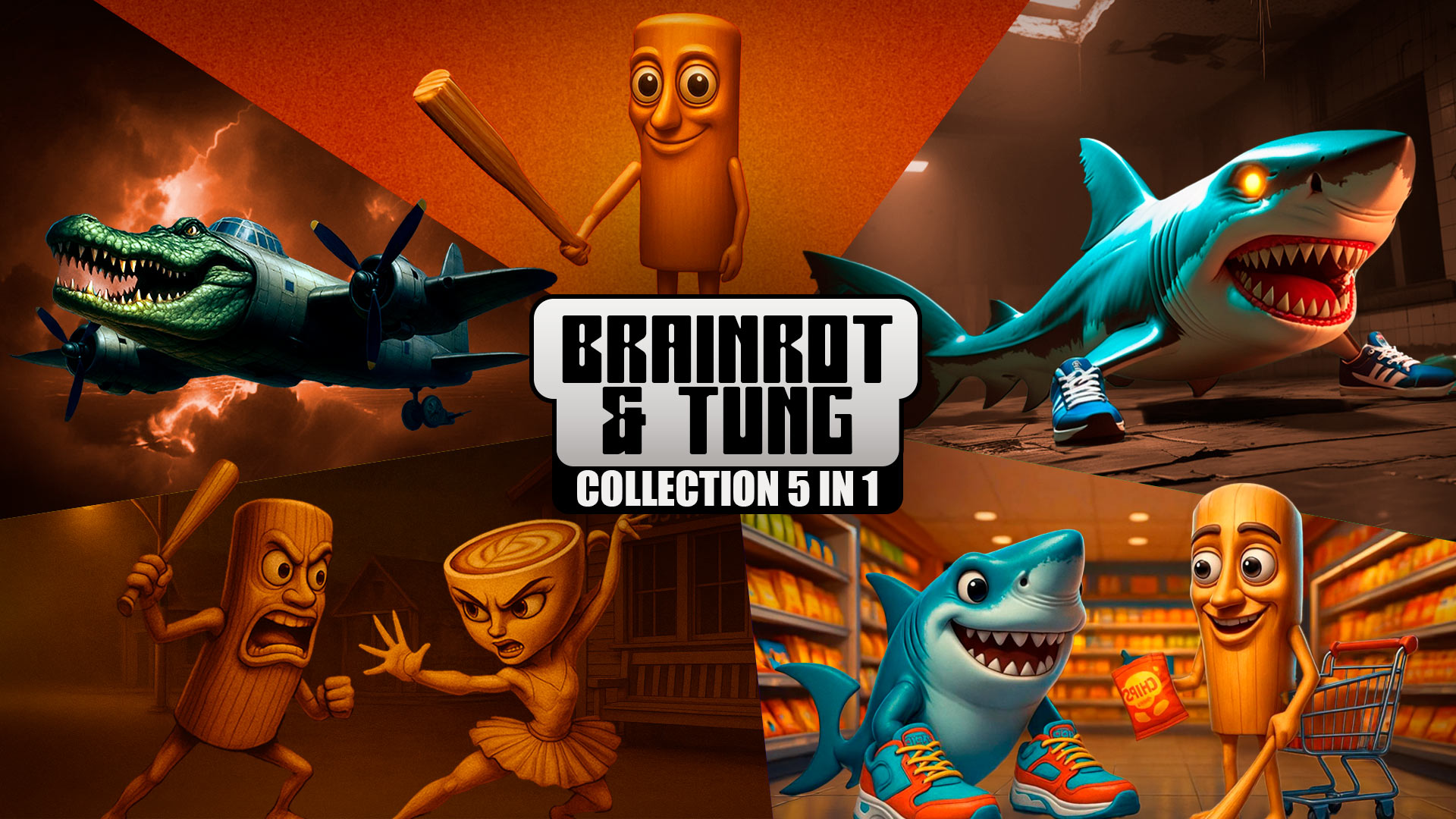 BRAINROT & TUNG 5 in 1