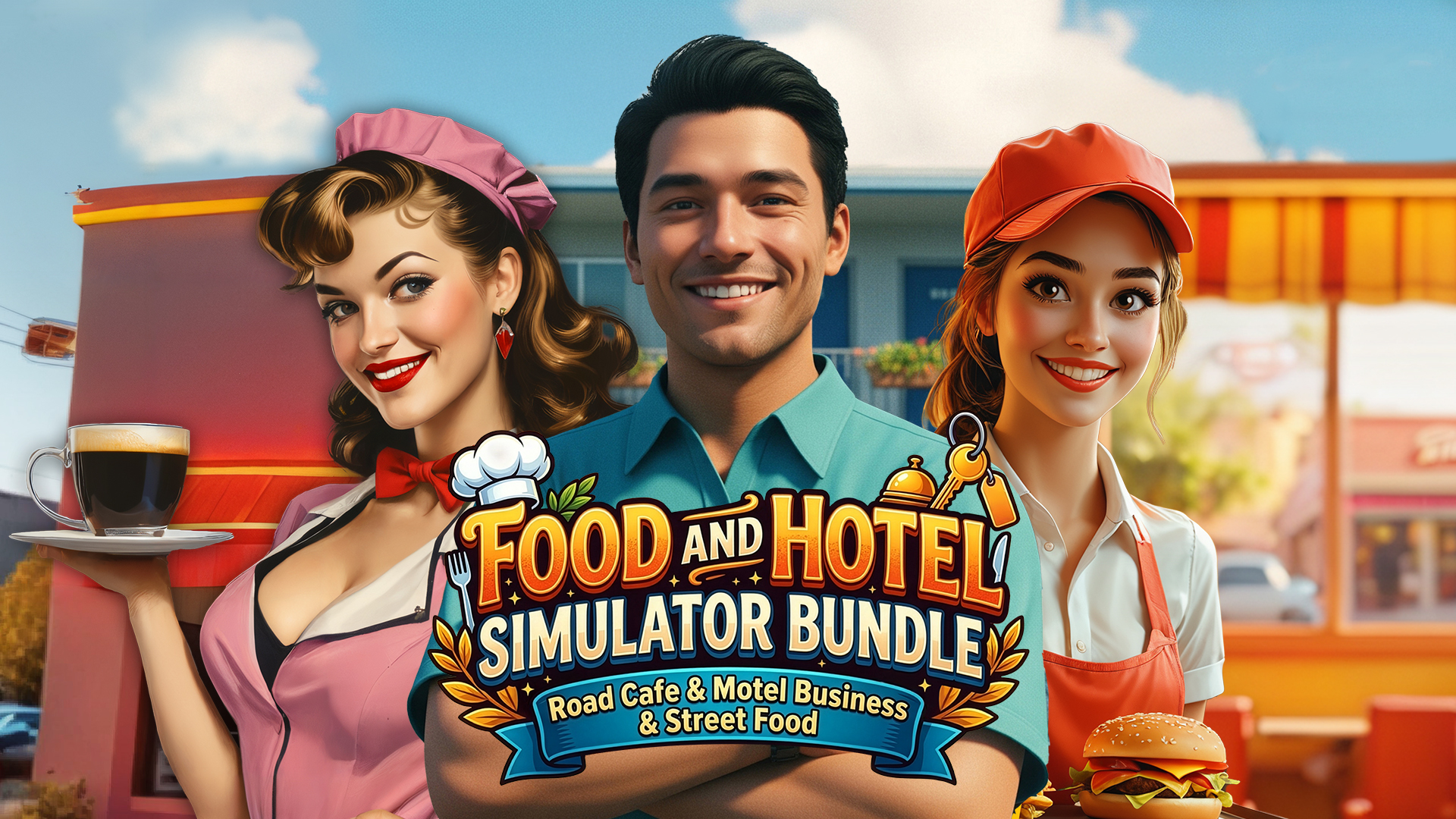 Food And Hotel Simulator Bundle: Road Cafe & Motel Business & Street Food