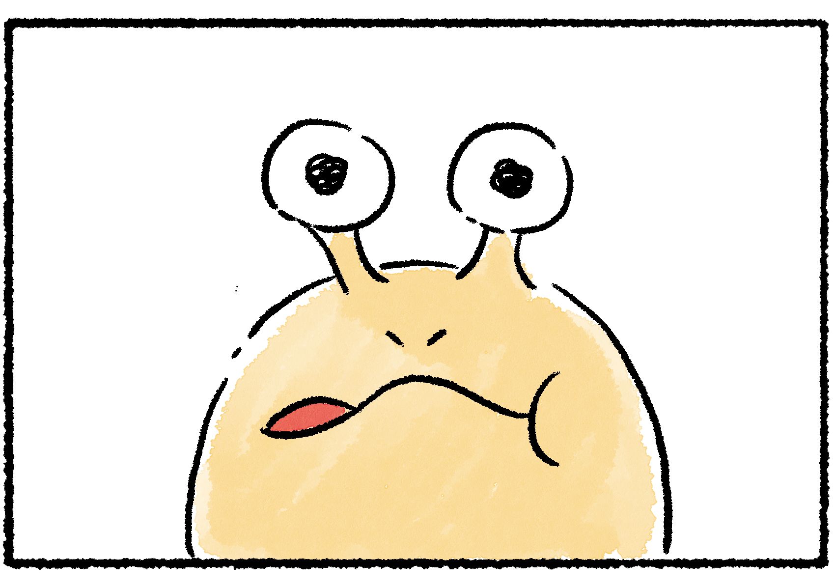 Panel two. The Bulborb seems confused as it samples the flavor of the Leafling. Its tongue is sticking out.