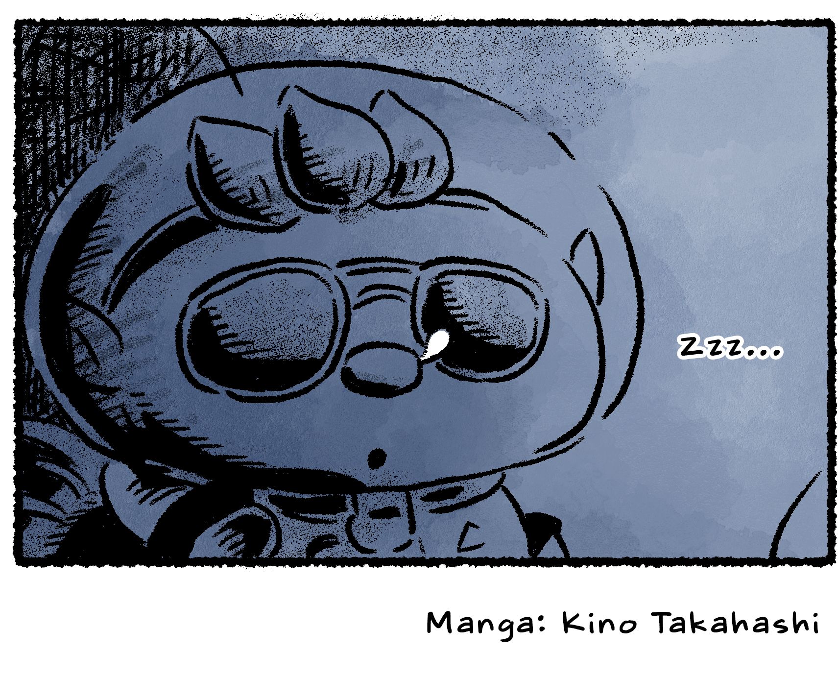 Panel four. A very small "Zzz" sound effect reveals that Bernard has actually been snoozing the whole time.