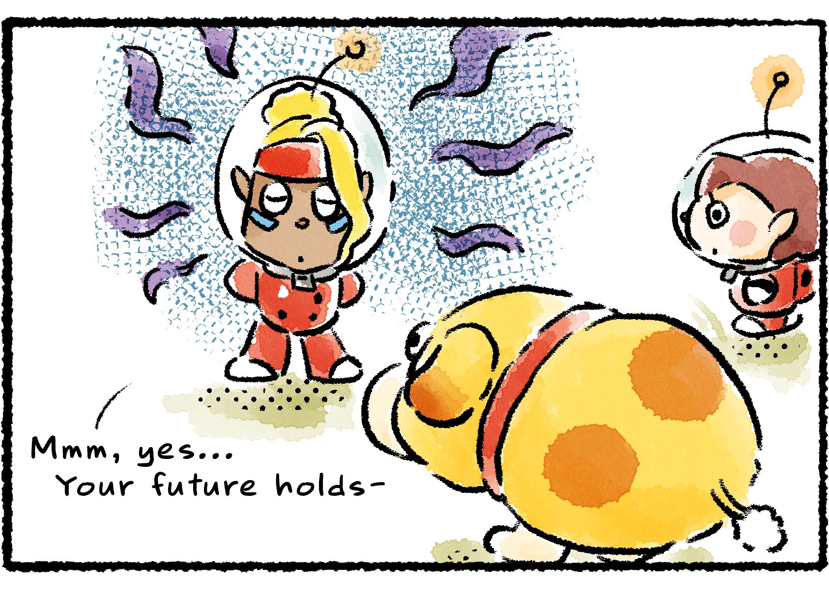 Panel three. Waves of energy appear around Shepherd as she closes her eyes in concentration. "Mmm, yes... Your future holds—"